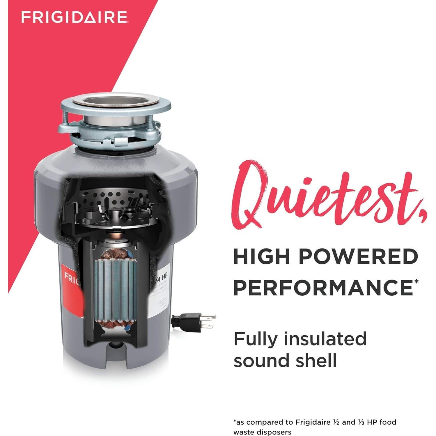 Triturador de Basura Frigidaire 3/4 HP con Cable Inoxidable