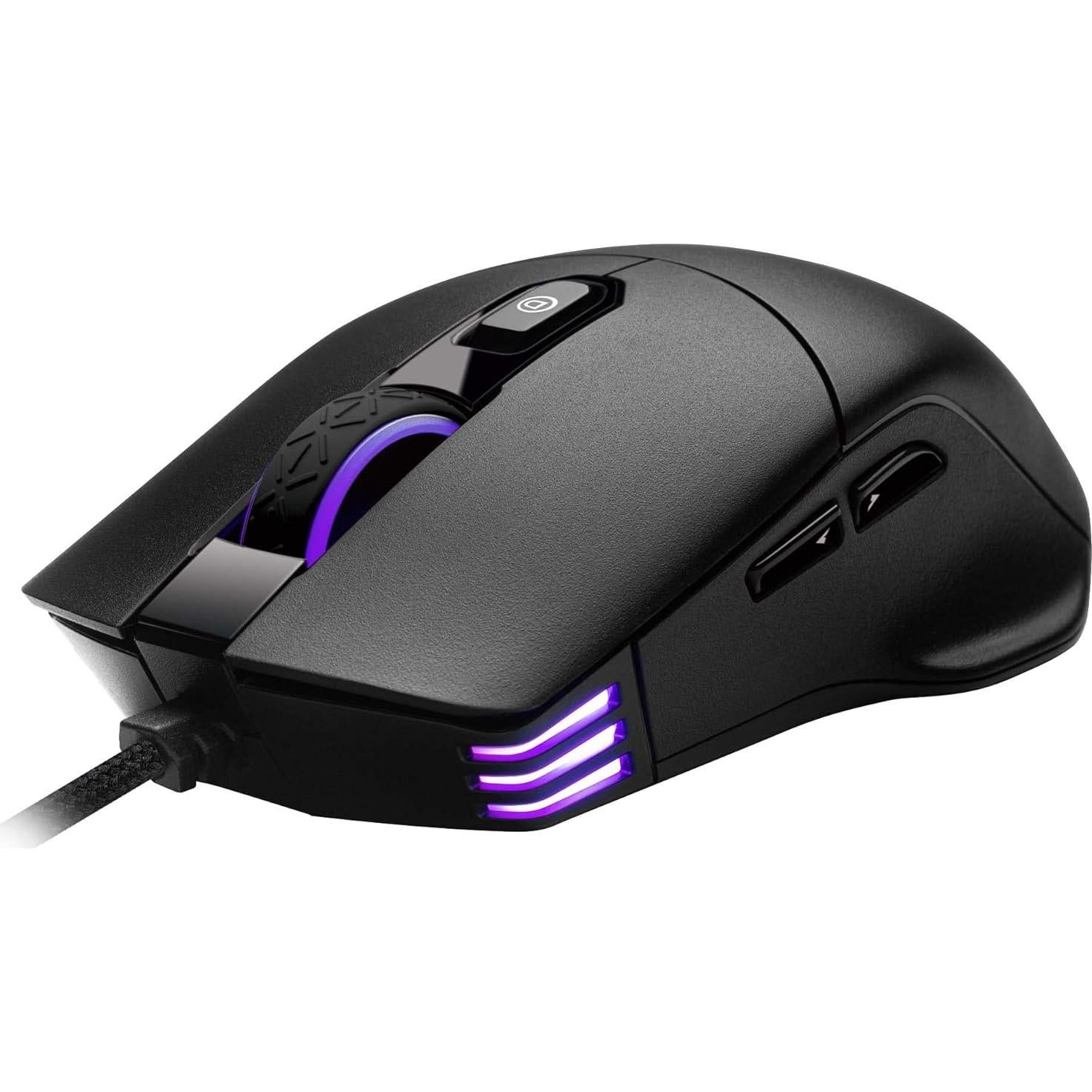 Ratón Gaming EVGA X12, 16,000 DPI, RGB, Con cable, Negro