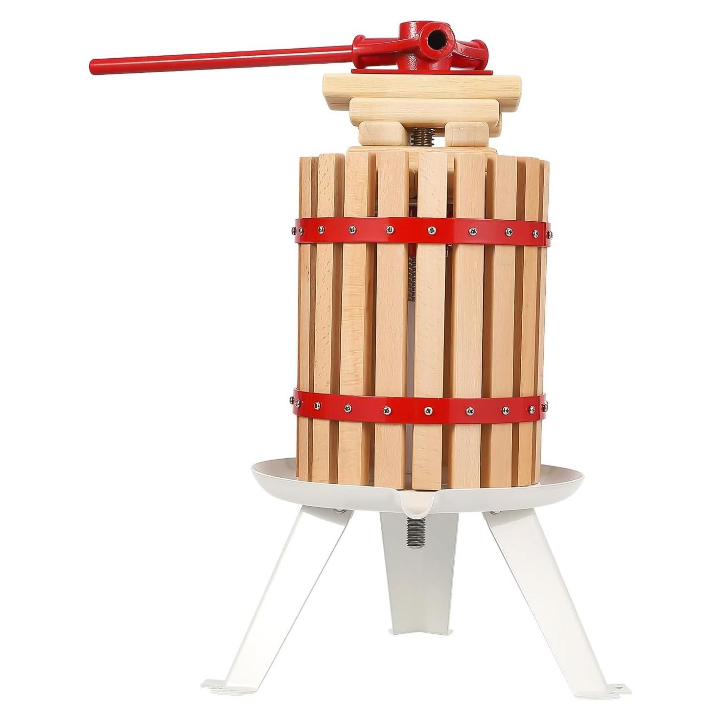 Prensa de Vino Manual PioneerWorks 1.6 Gal de Madera y Acero