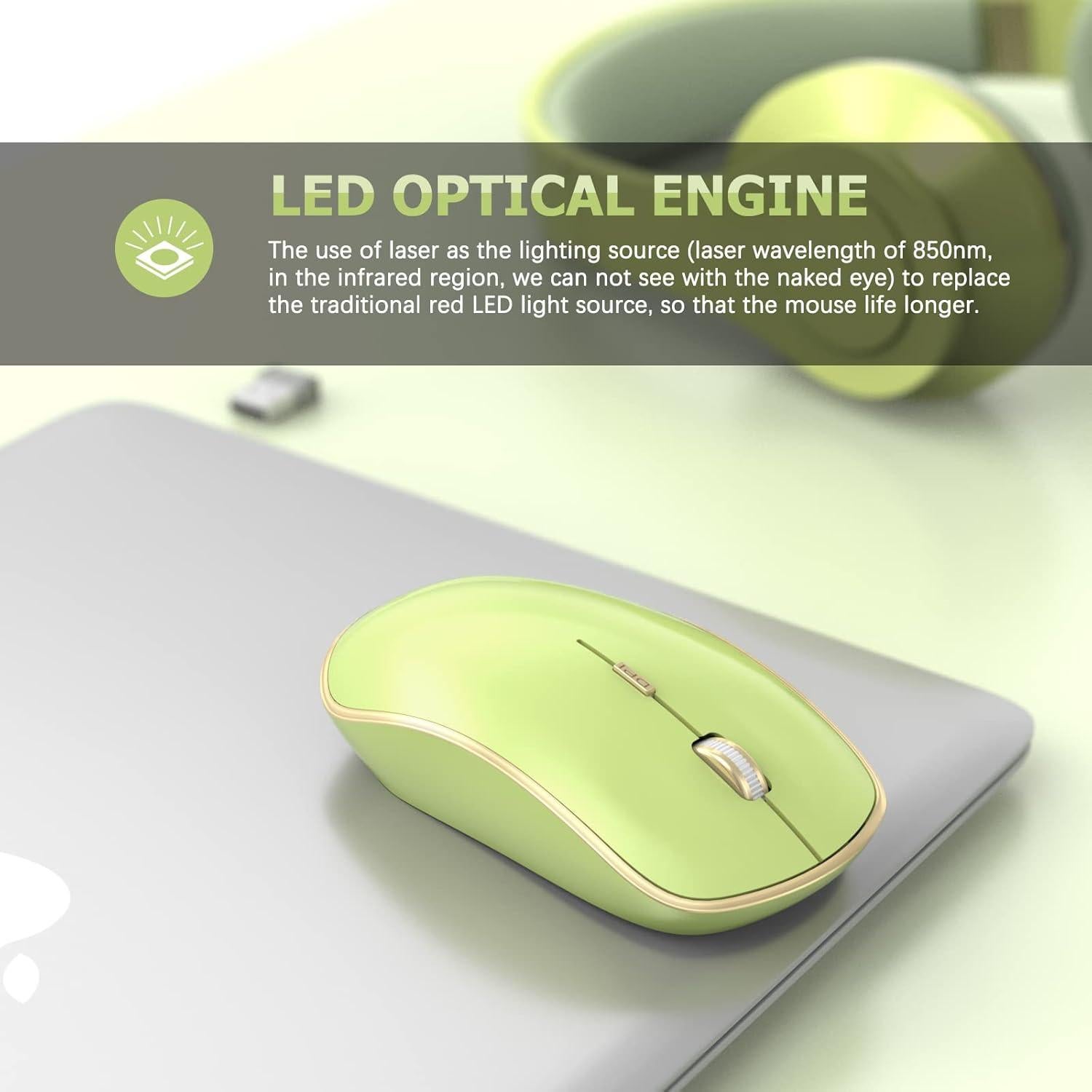 Ratón Inalámbrico JOYACCESS J 5 Niveles DPI Silencioso Verde