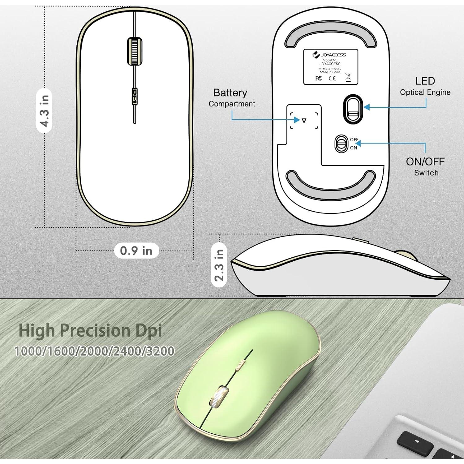 Ratón Inalámbrico JOYACCESS J 5 Niveles DPI Silencioso Verde