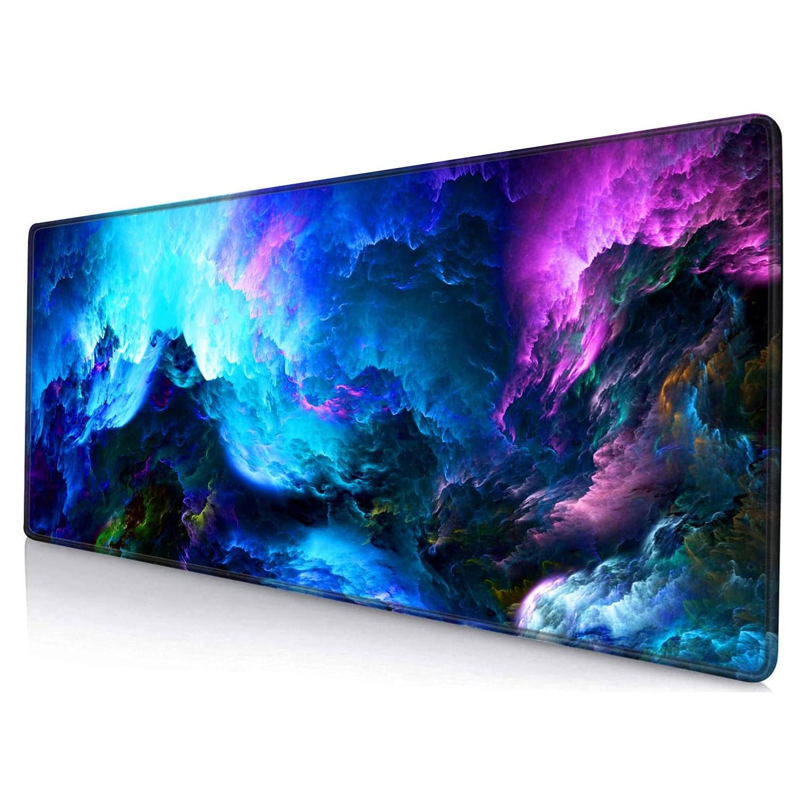 Alfombrilla de Ratón XXL SANWUMIAN Galaxia 80x30cm Antideslizante