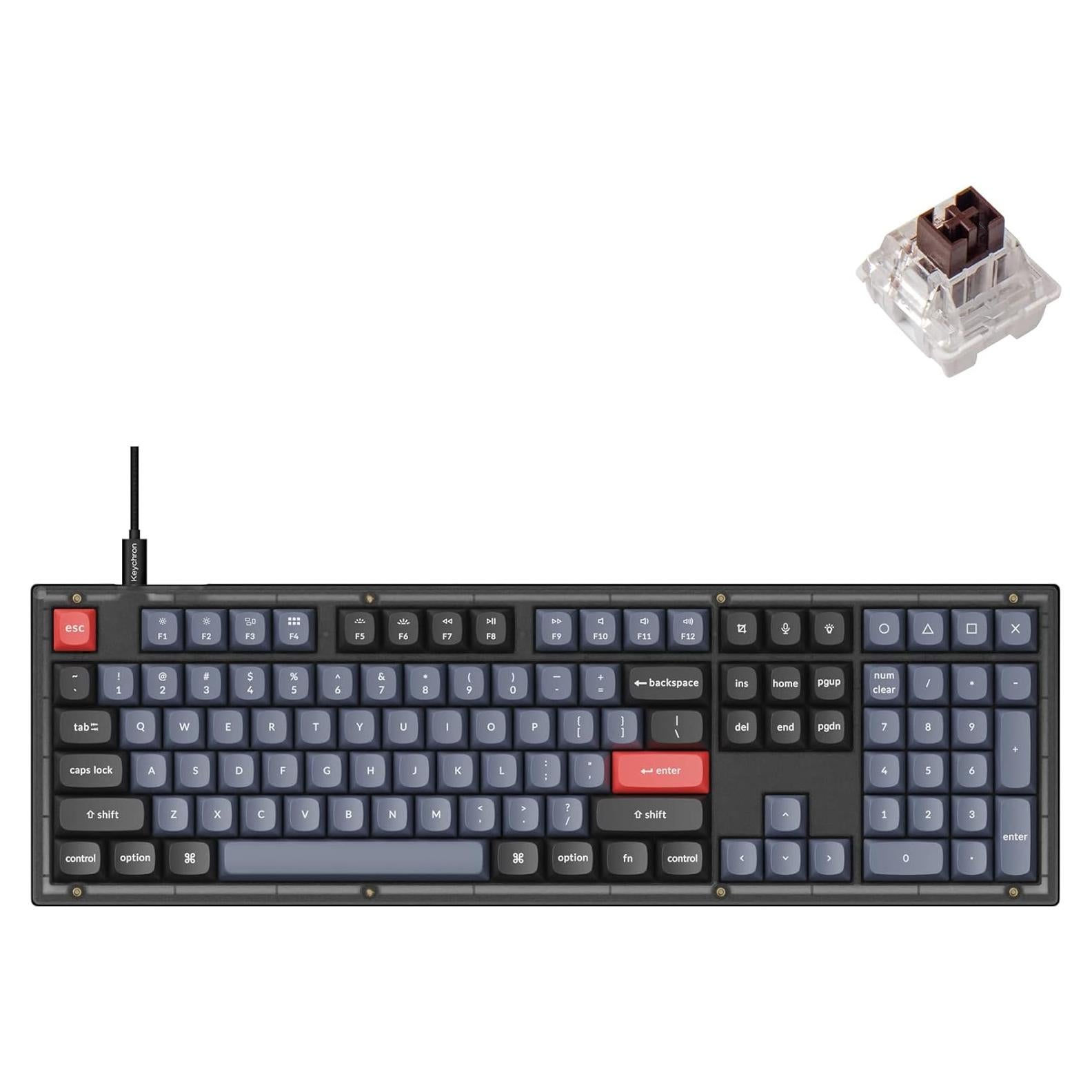 Teclado Mecánico Keychron V6 QMK/VIA 108 Teclas Intercambiable