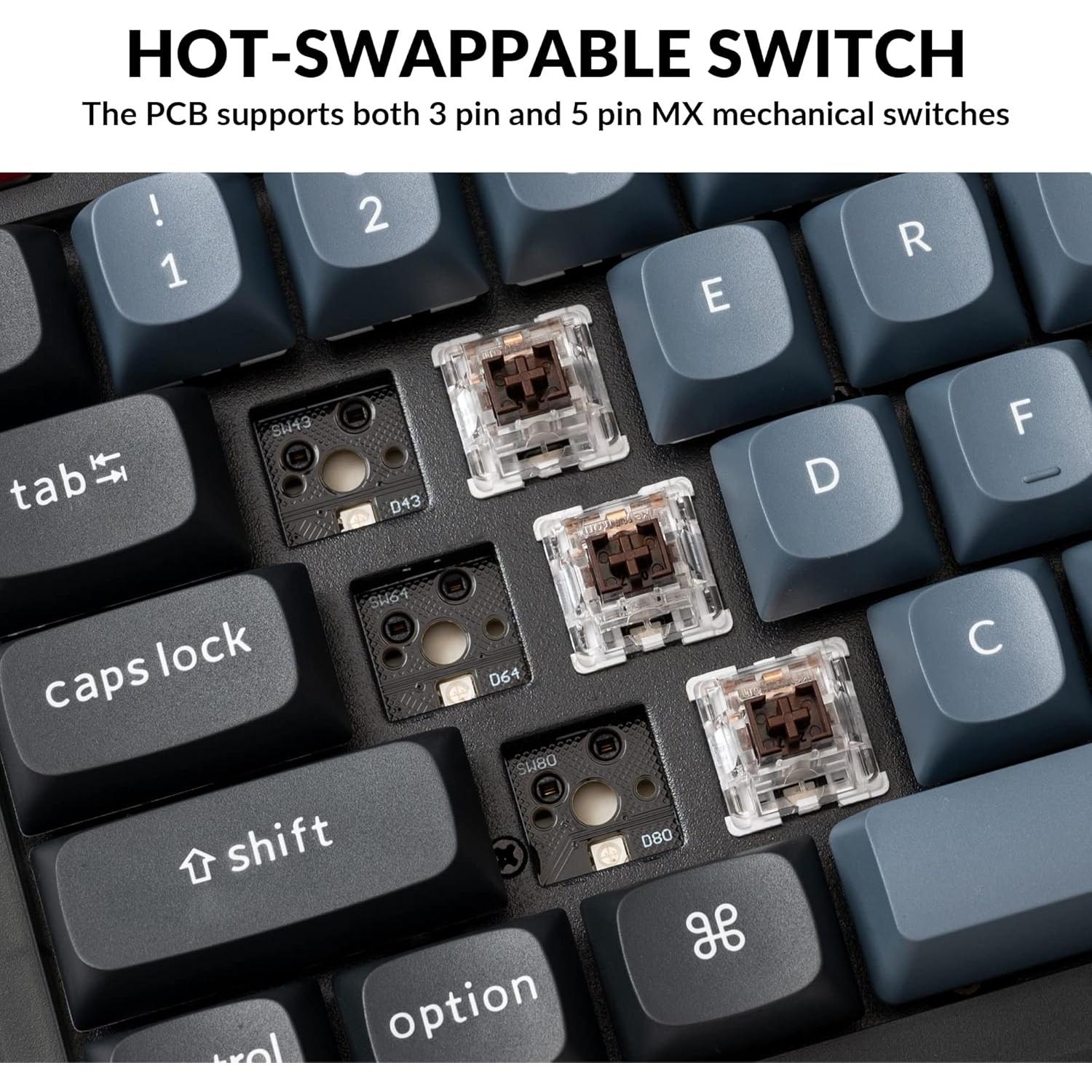 Teclado Mecánico Keychron V6 QMK/VIA 108 Teclas Intercambiable