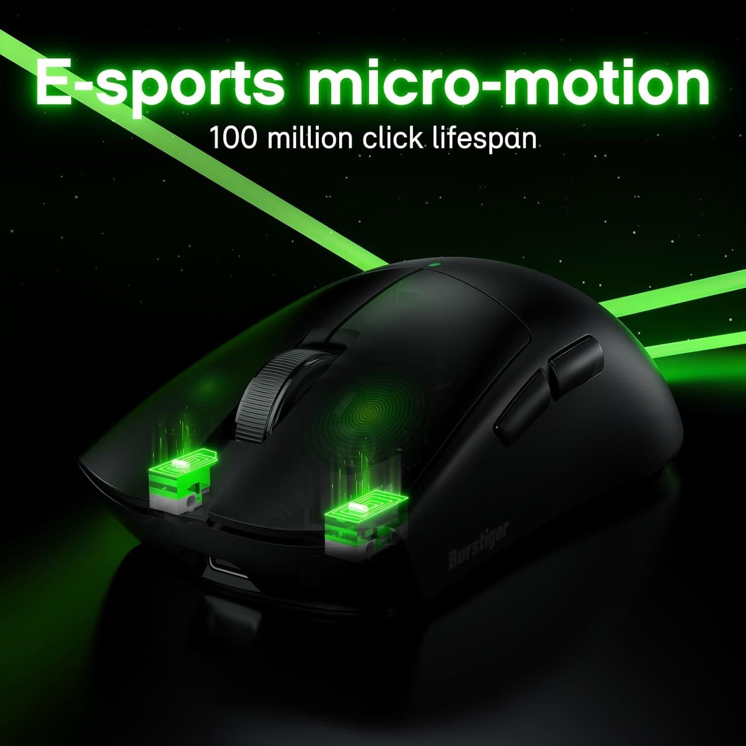 Ratón Gaming Inalámbrico Burstiger 55g 26000 DPI Ergonómico