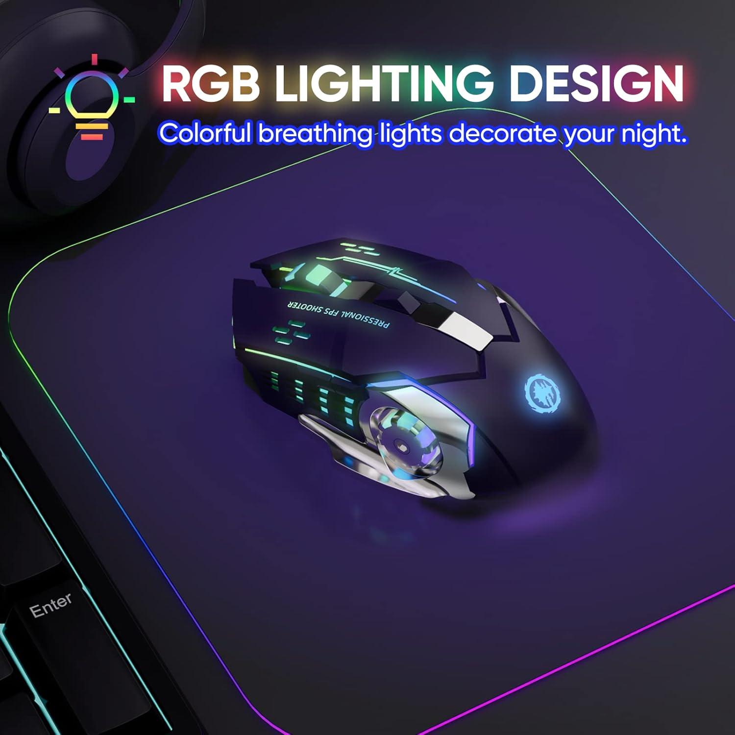 Ratón Gaming Inalámbrico MELOGAGA MS010 RGB Recargable