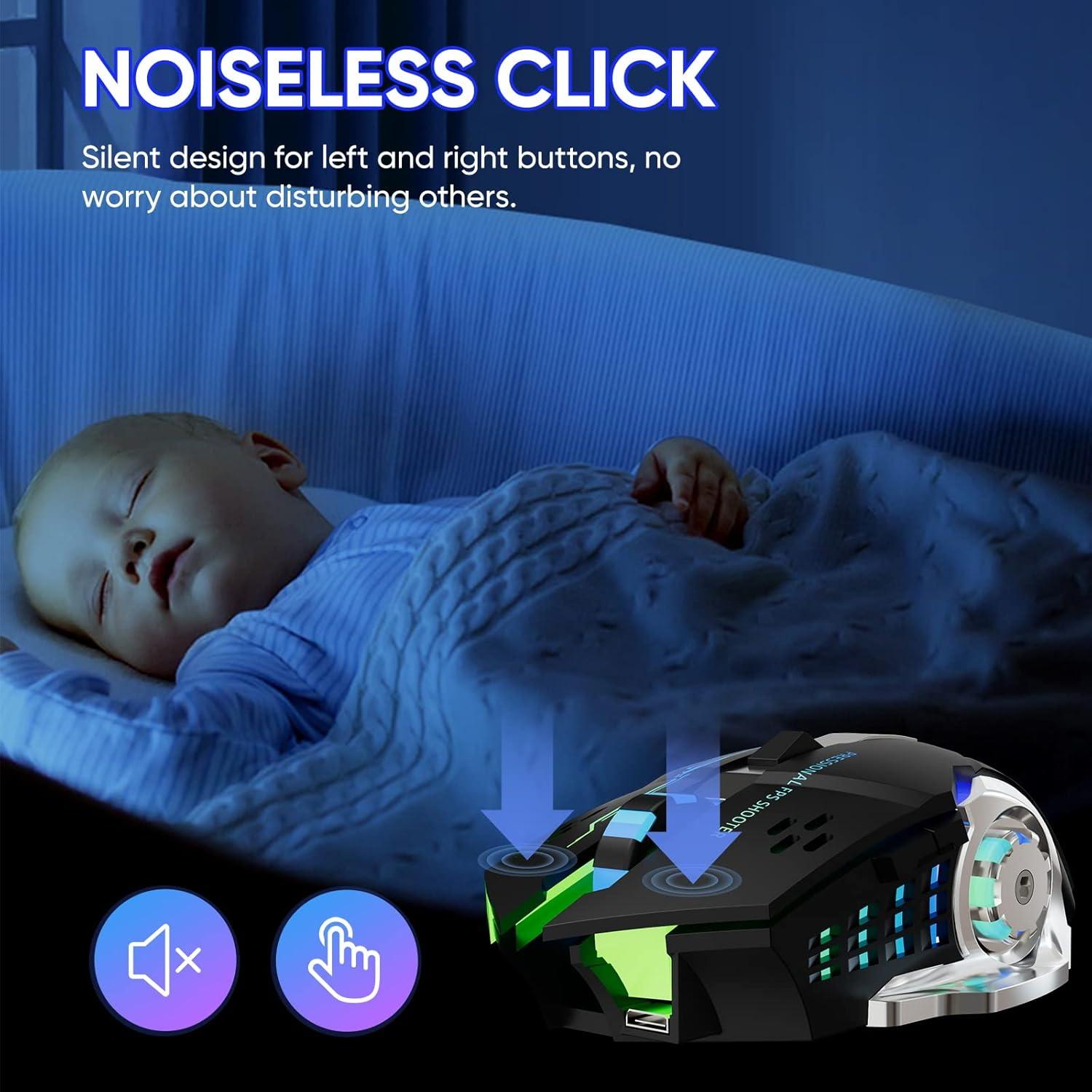 Ratón Gaming Inalámbrico MELOGAGA MS010 RGB Recargable