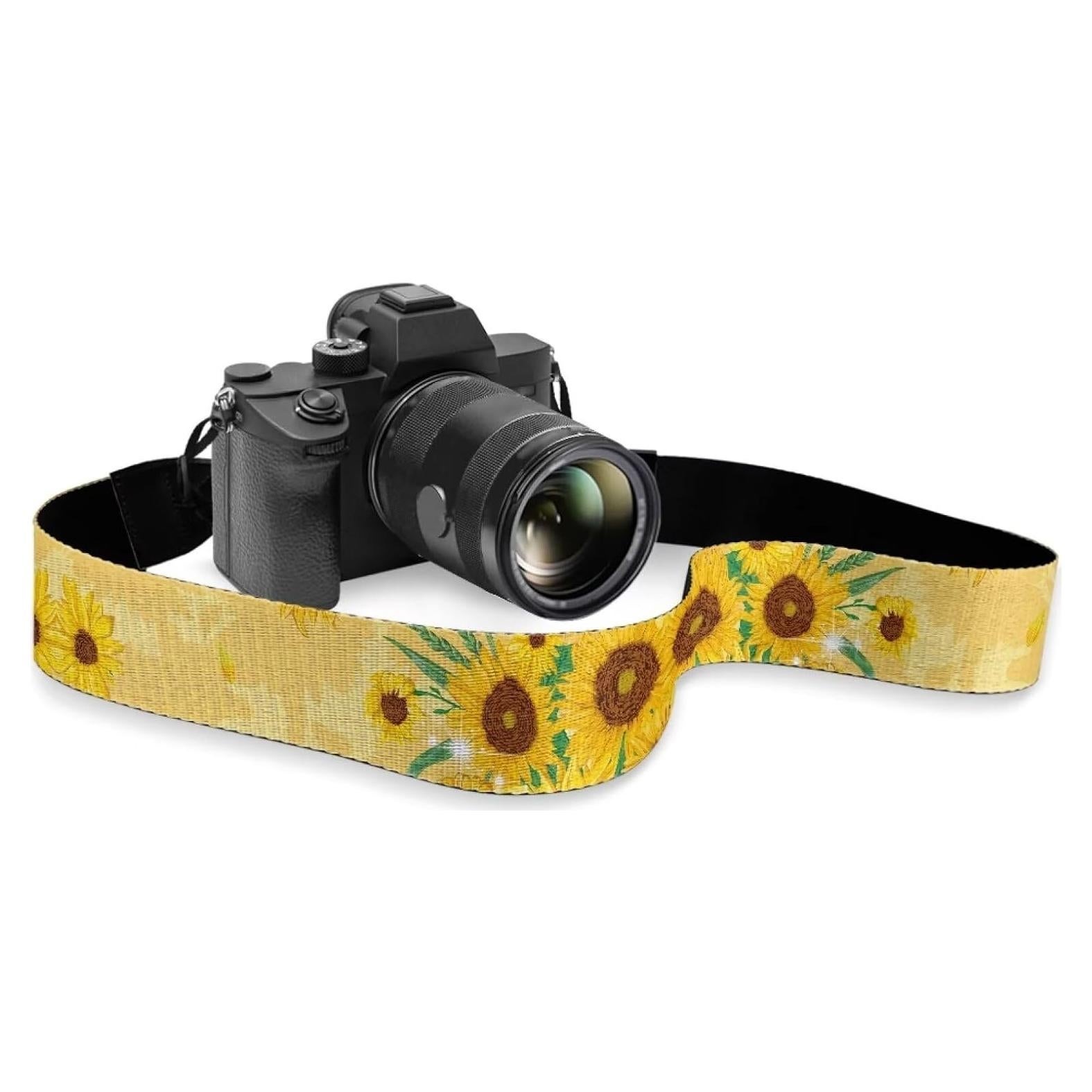 Correa de cámara GLENLCWE ajustable 5 cm unisex Girasol