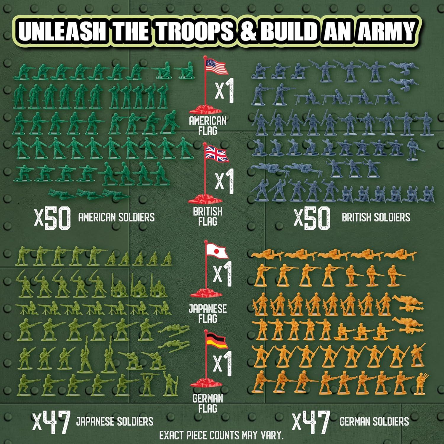 Juego de figuras de acción SCS Direct WWII 200 piezas