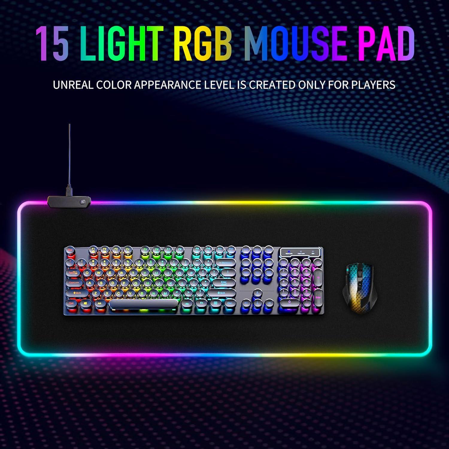 Alfombrilla Gaming RGB FULLPAD 80x30cm Antideslizante