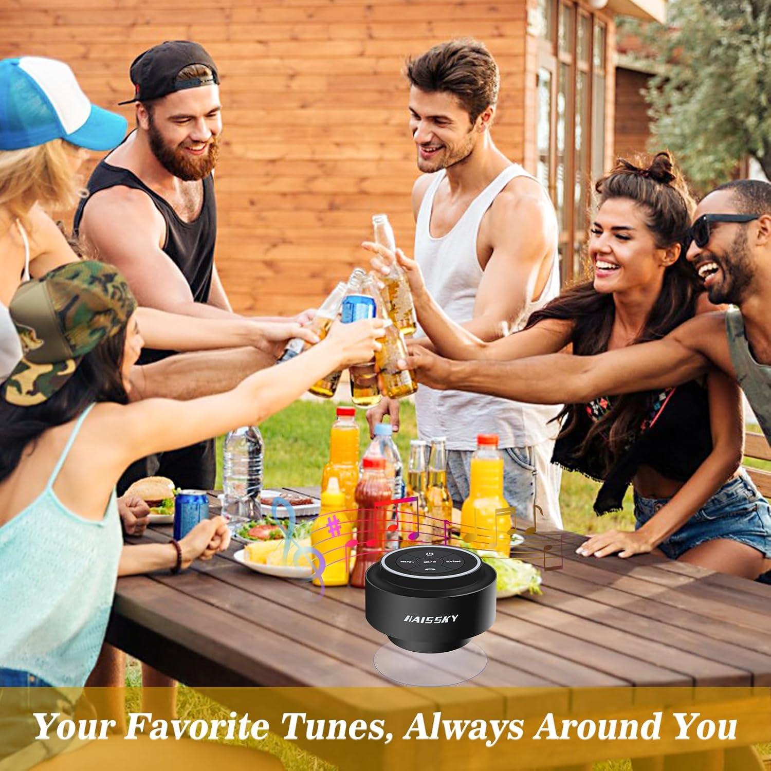 Altavoz Bluetooth HAISSKY IP67 con Luz LED y Ventosa