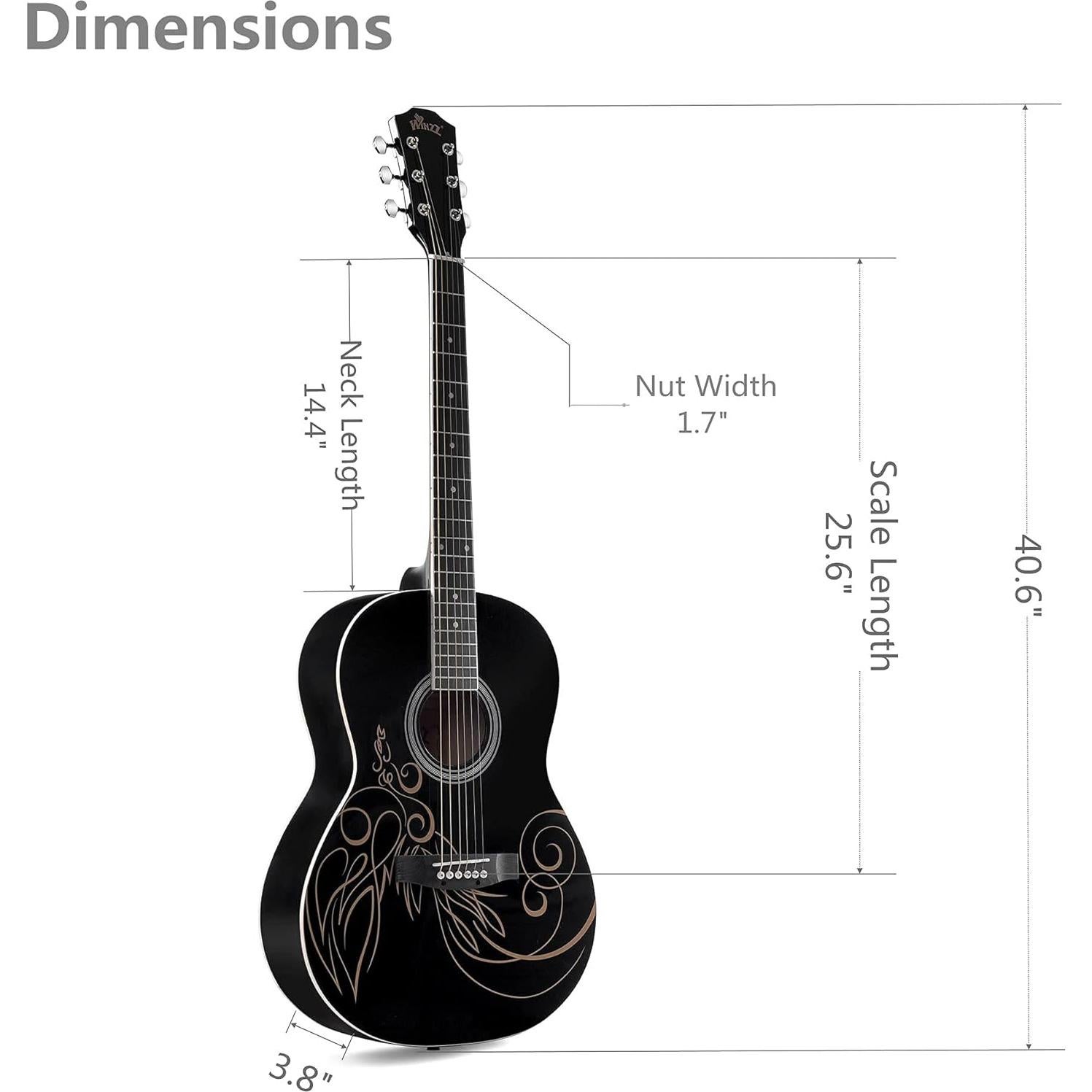 Guitarra Acústica WINZZ AF227A 39" Vínculo Delicado Kit