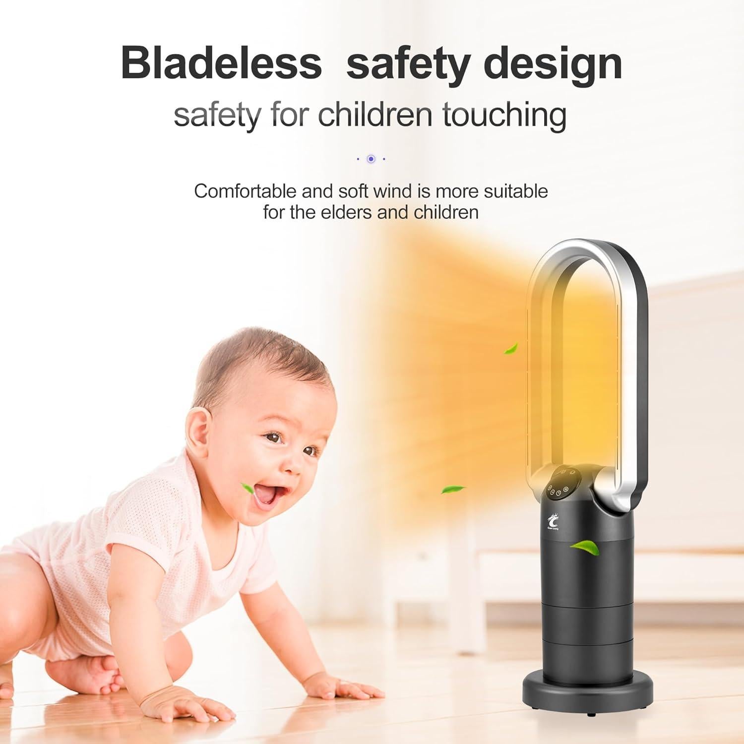 Ventilador Torre Sin Aspas y Calefactor Ocean Loong AB01H 1500W