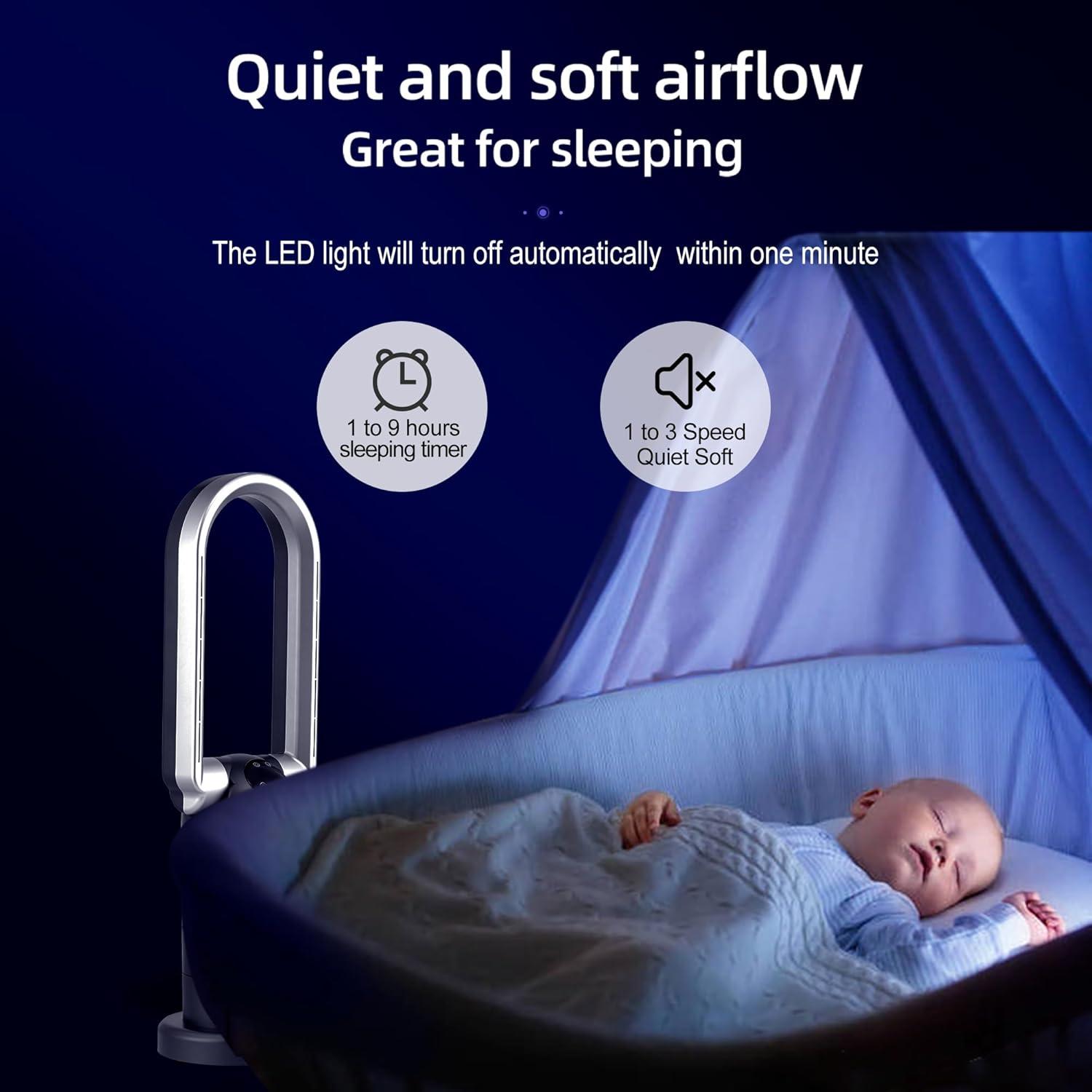 Ventilador Torre Sin Aspas y Calefactor Ocean Loong AB01H 1500W