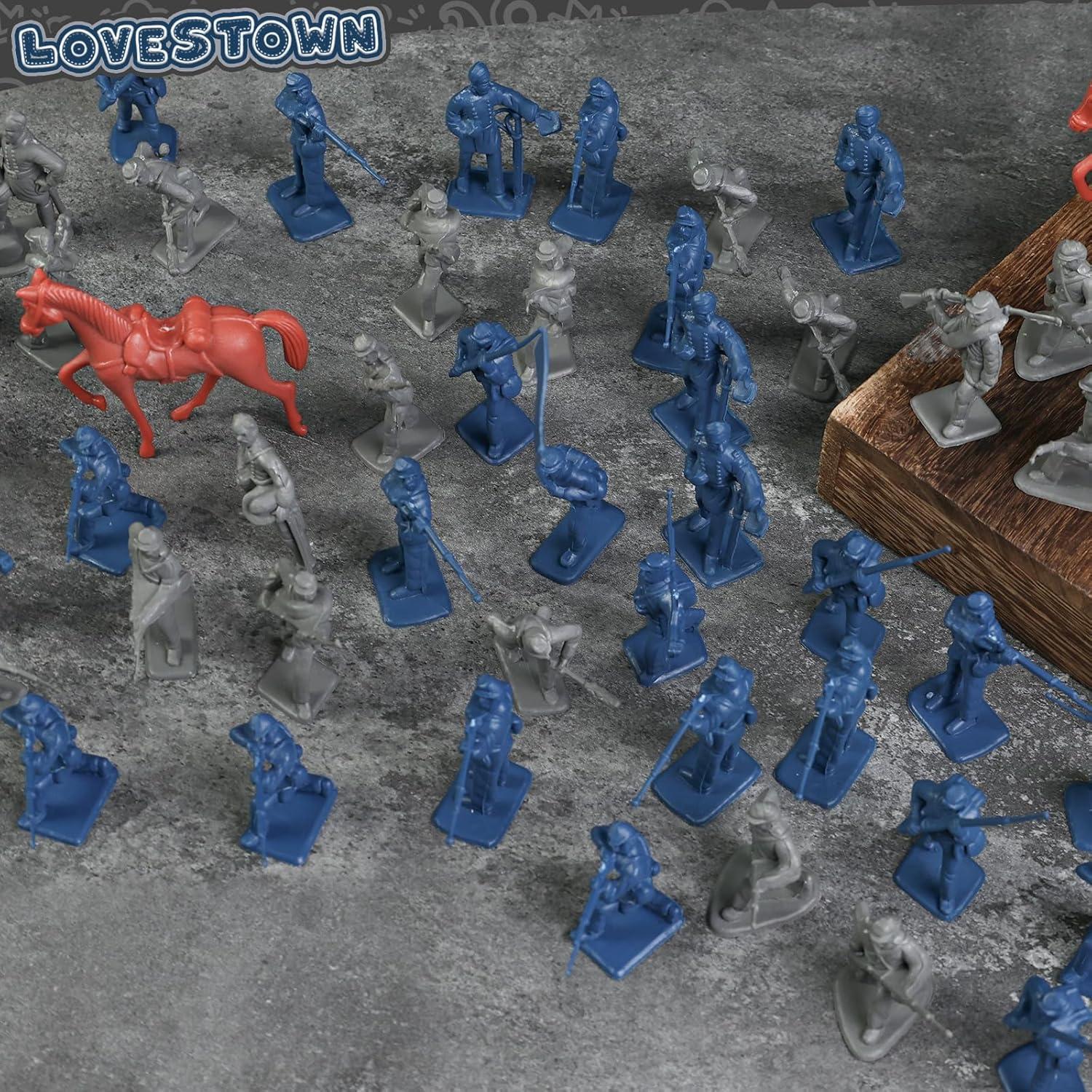 Juguetes de Soldados de Guerra Civil LOVESTOWN 82PCS