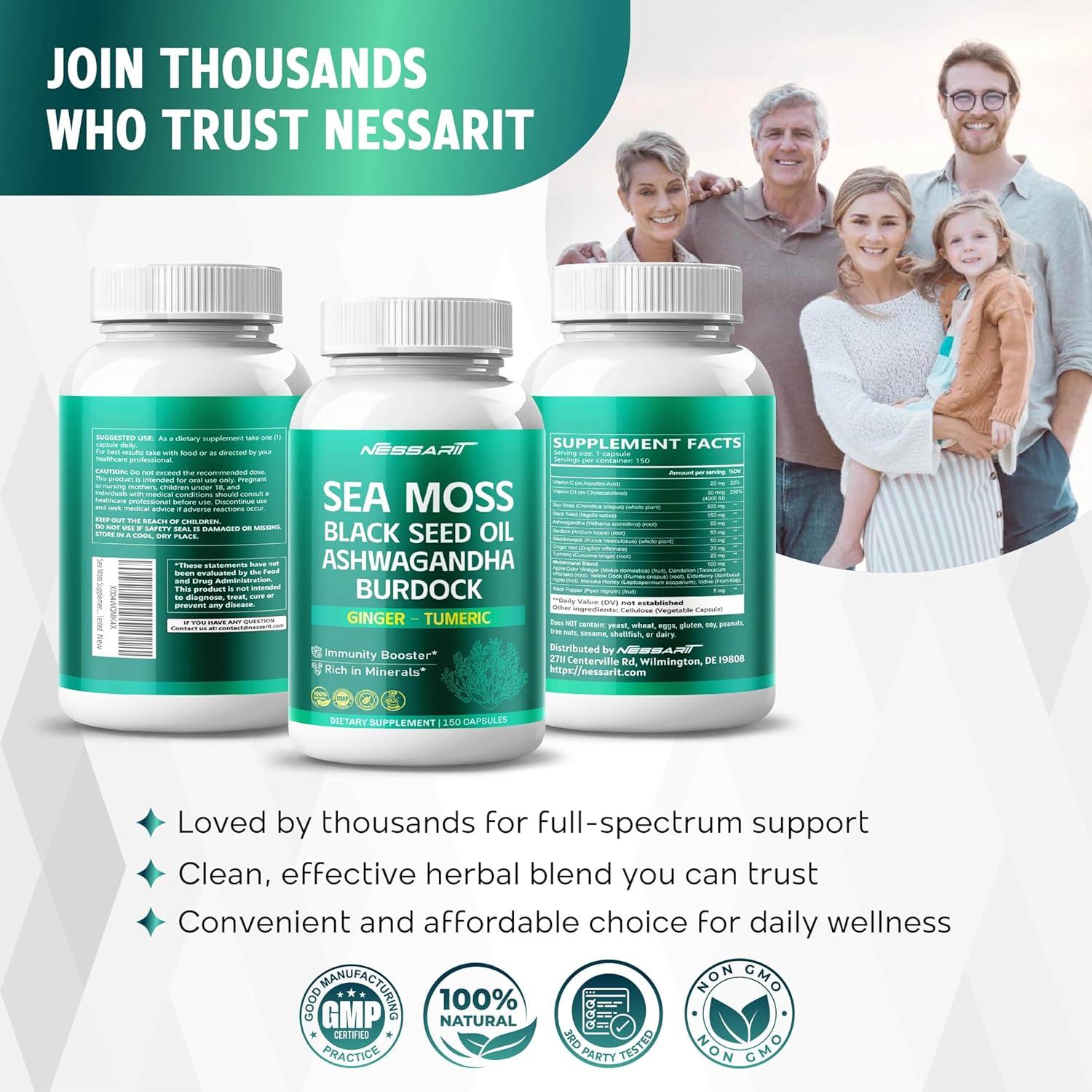 Suplemento de Musgo Marino Nessarit 150 Cápsulas 16 Ingredientes