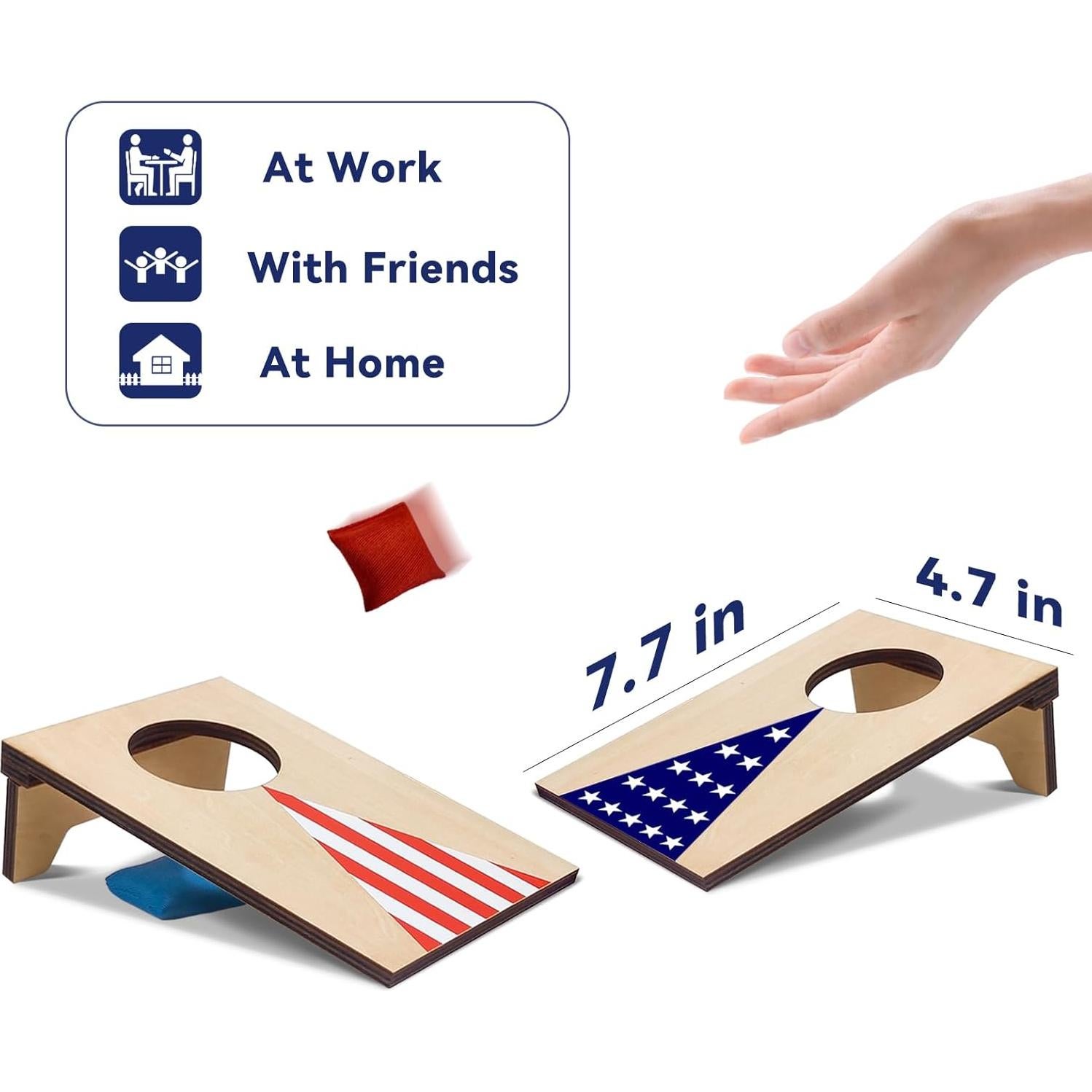 Juego de mesa cornhole AIWEILUCK 2 piezas madera portátil