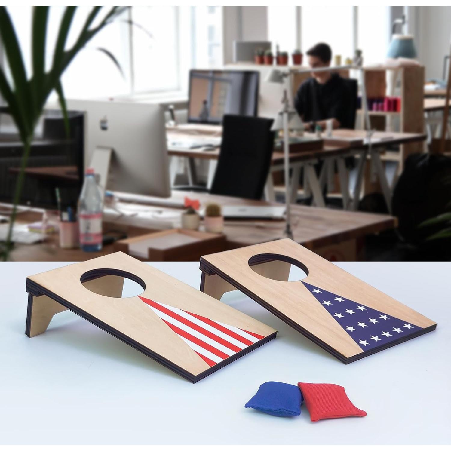 Juego de mesa cornhole AIWEILUCK 2 piezas madera portátil