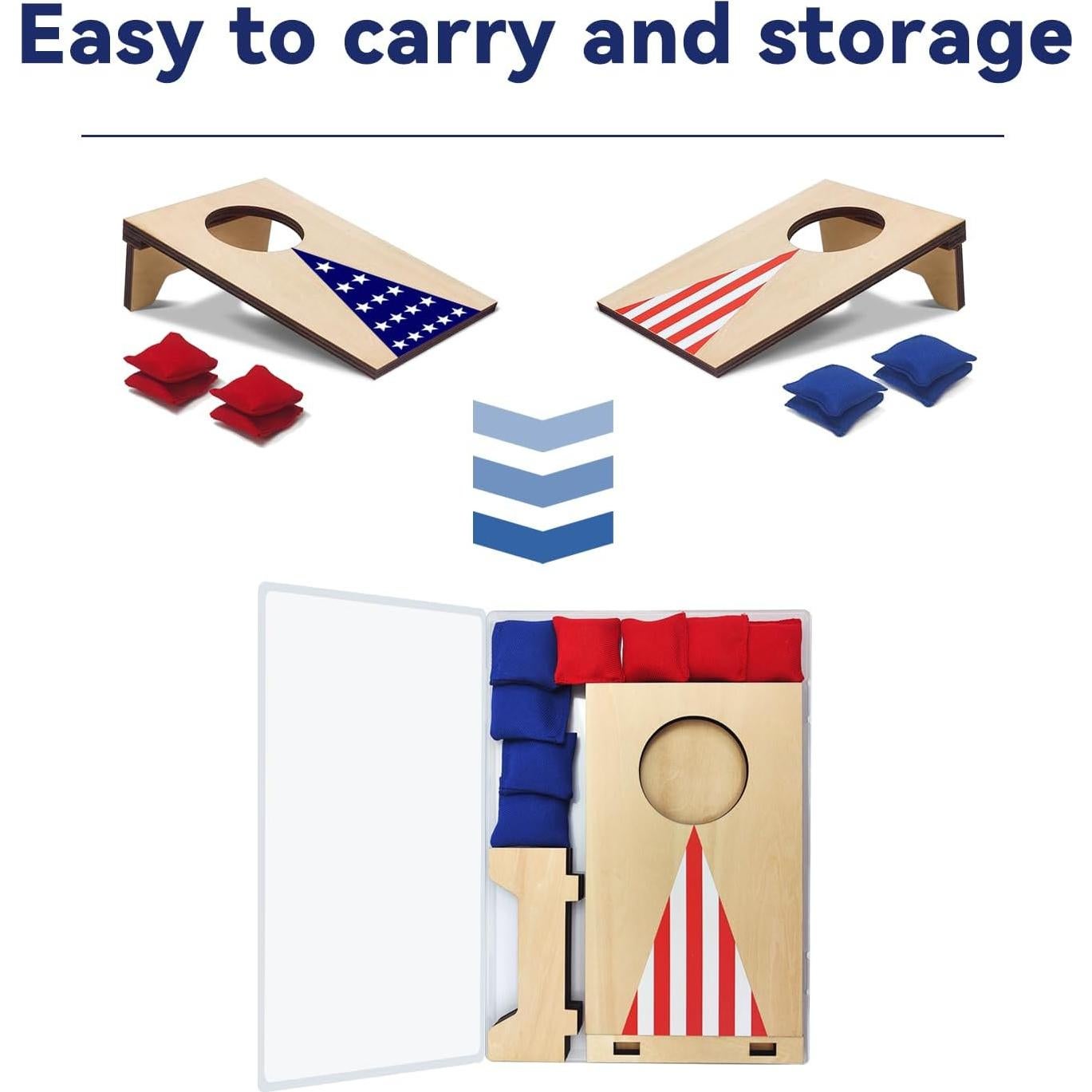 Juego de mesa cornhole AIWEILUCK 2 piezas madera portátil