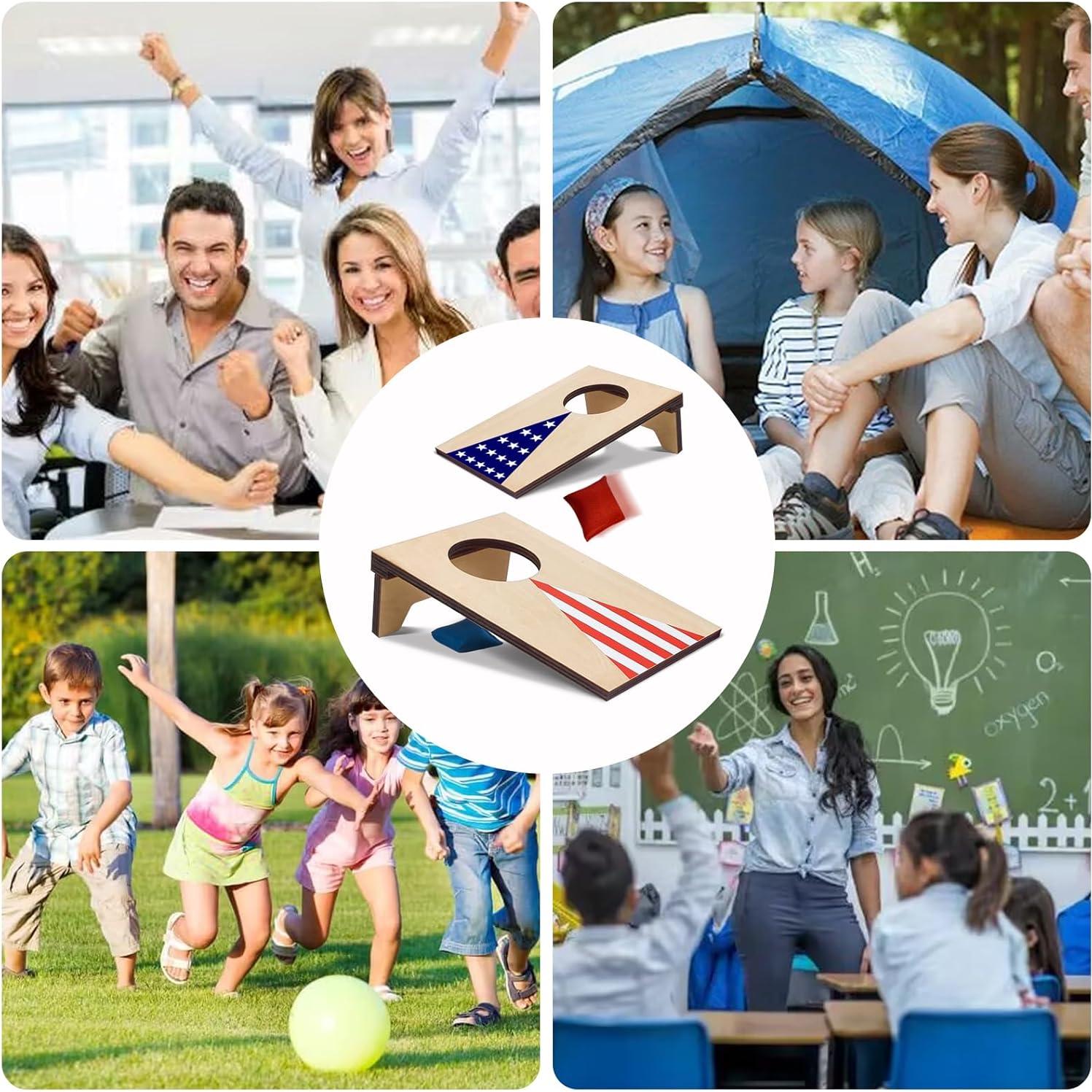 Juego de mesa cornhole AIWEILUCK 2 piezas madera portátil