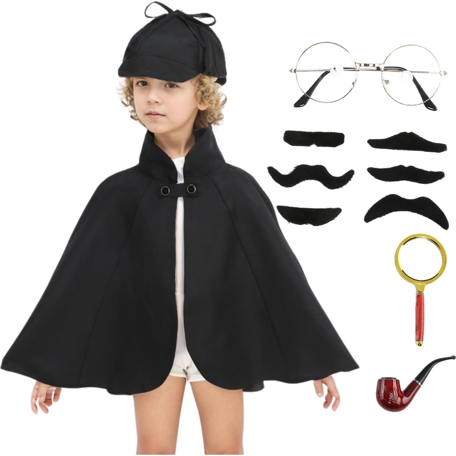 Conjunto de Disfraz de Detective TOONRAIN para Niños 6 Pcs