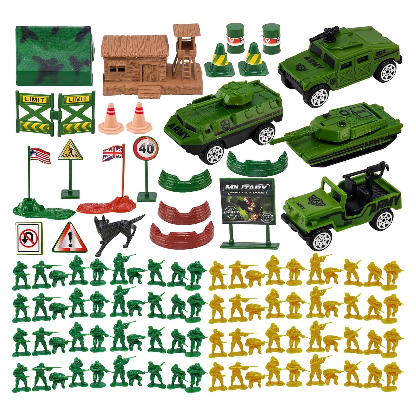 Juego de 105 PCS Soldados del Ejército Jielun con Tanque