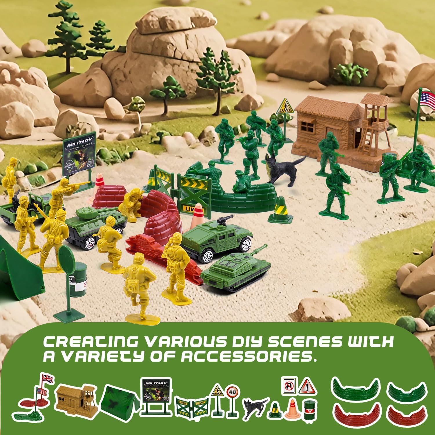 Juego de 105 PCS Soldados del Ejército Jielun con Tanque