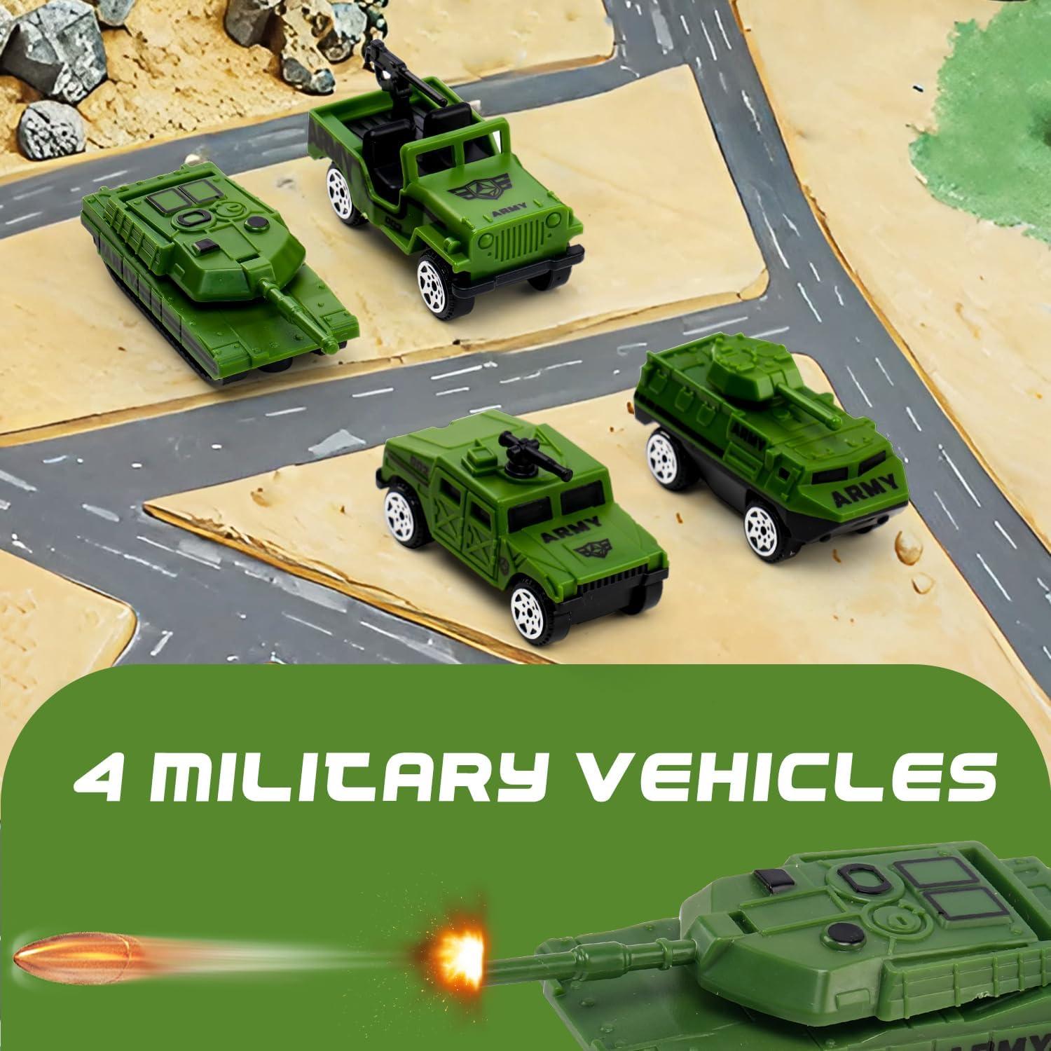 Juego de 105 PCS Soldados del Ejército Jielun con Tanque