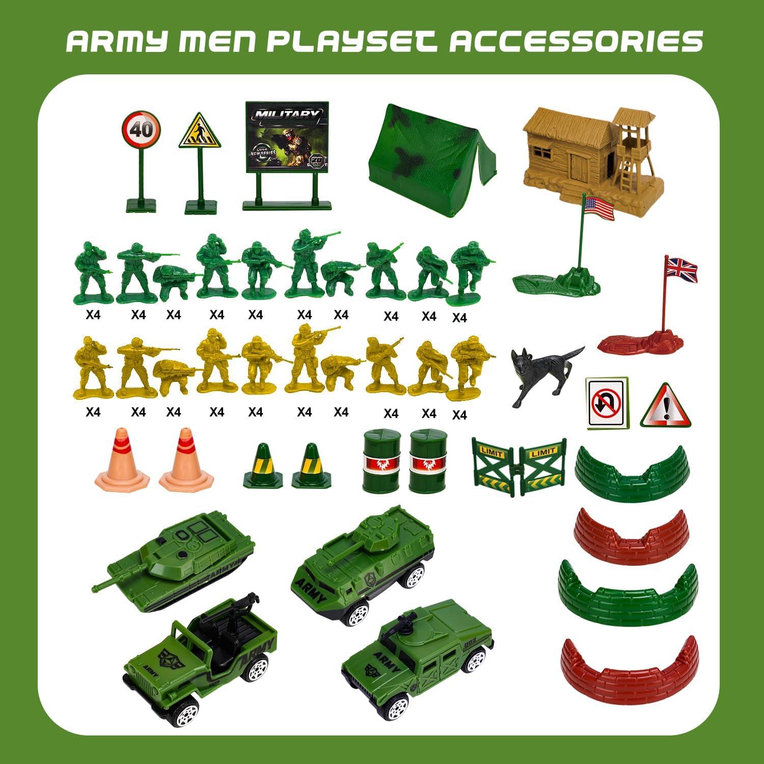 Juego de 105 PCS Soldados del Ejército Jielun con Tanque