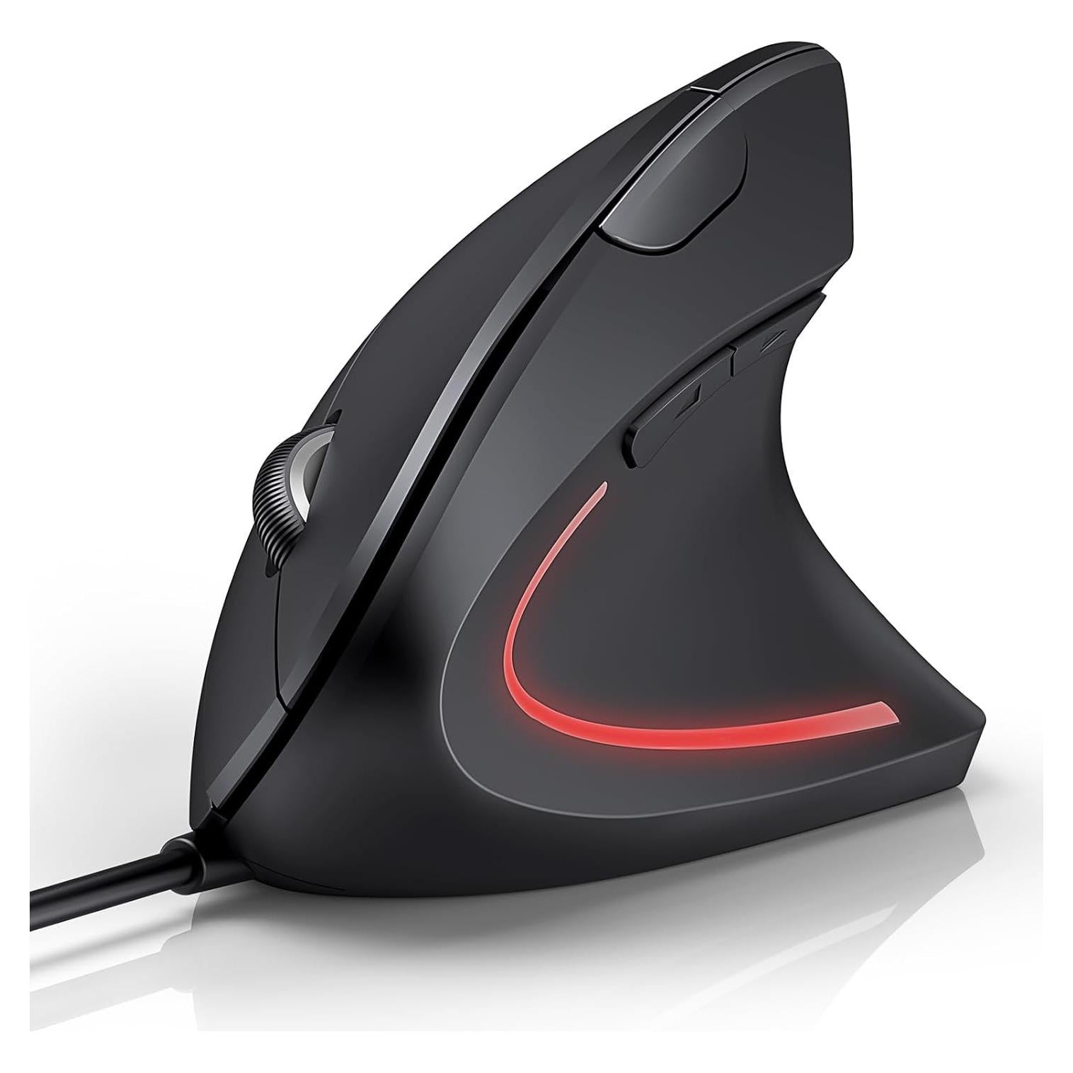 TECKNET Ratón Ergonómico Vertical 6400 DPI 6 Botones Negro