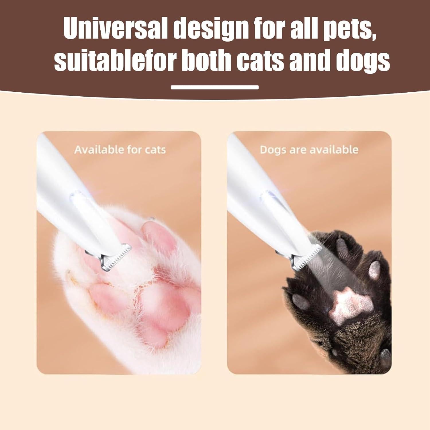 Recortadora de patas de perro Genérico recargable impermeable 18mm