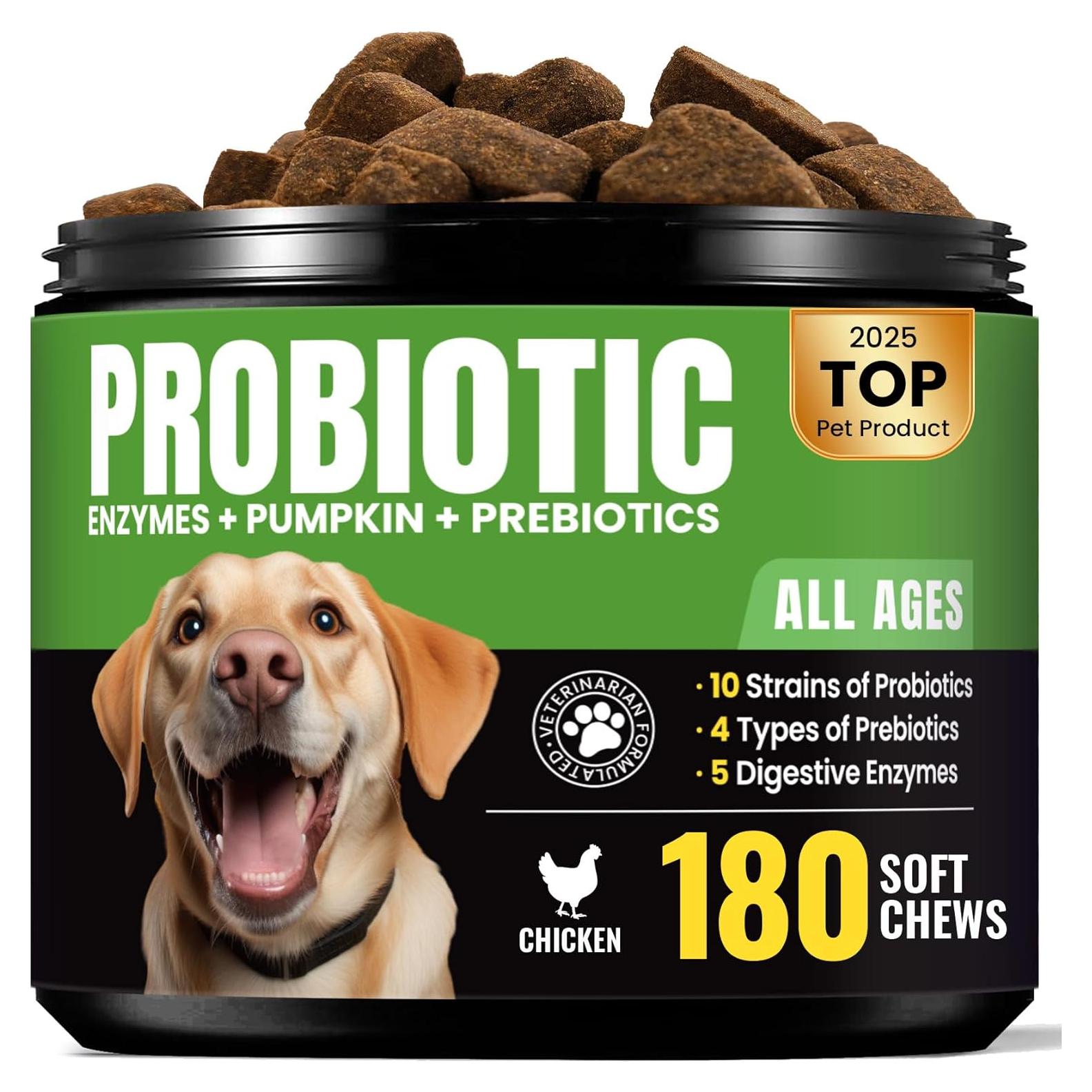 Probioticos para Perros BuddyCheer 180 Masticables Salud Intestinal