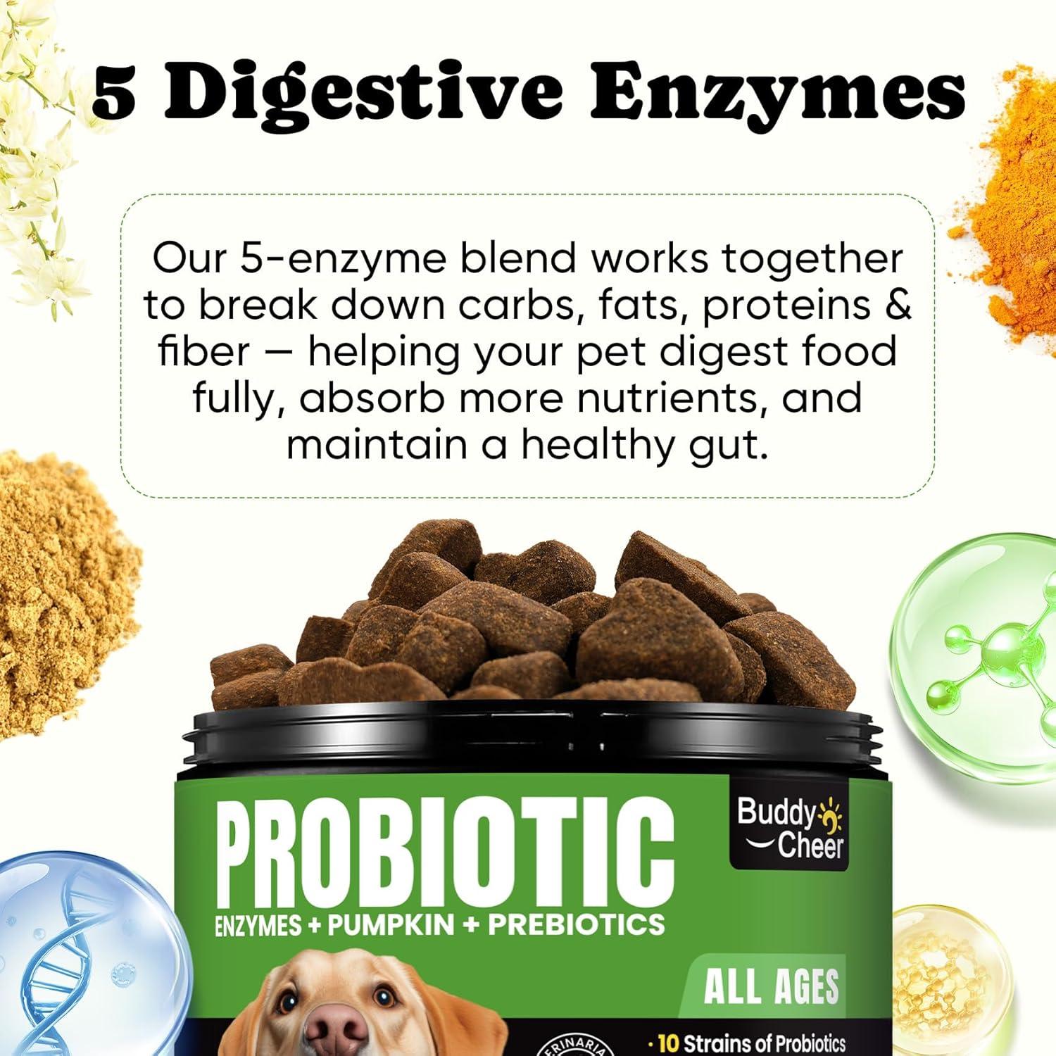 Probioticos para Perros BuddyCheer 180 Masticables Salud Intestinal