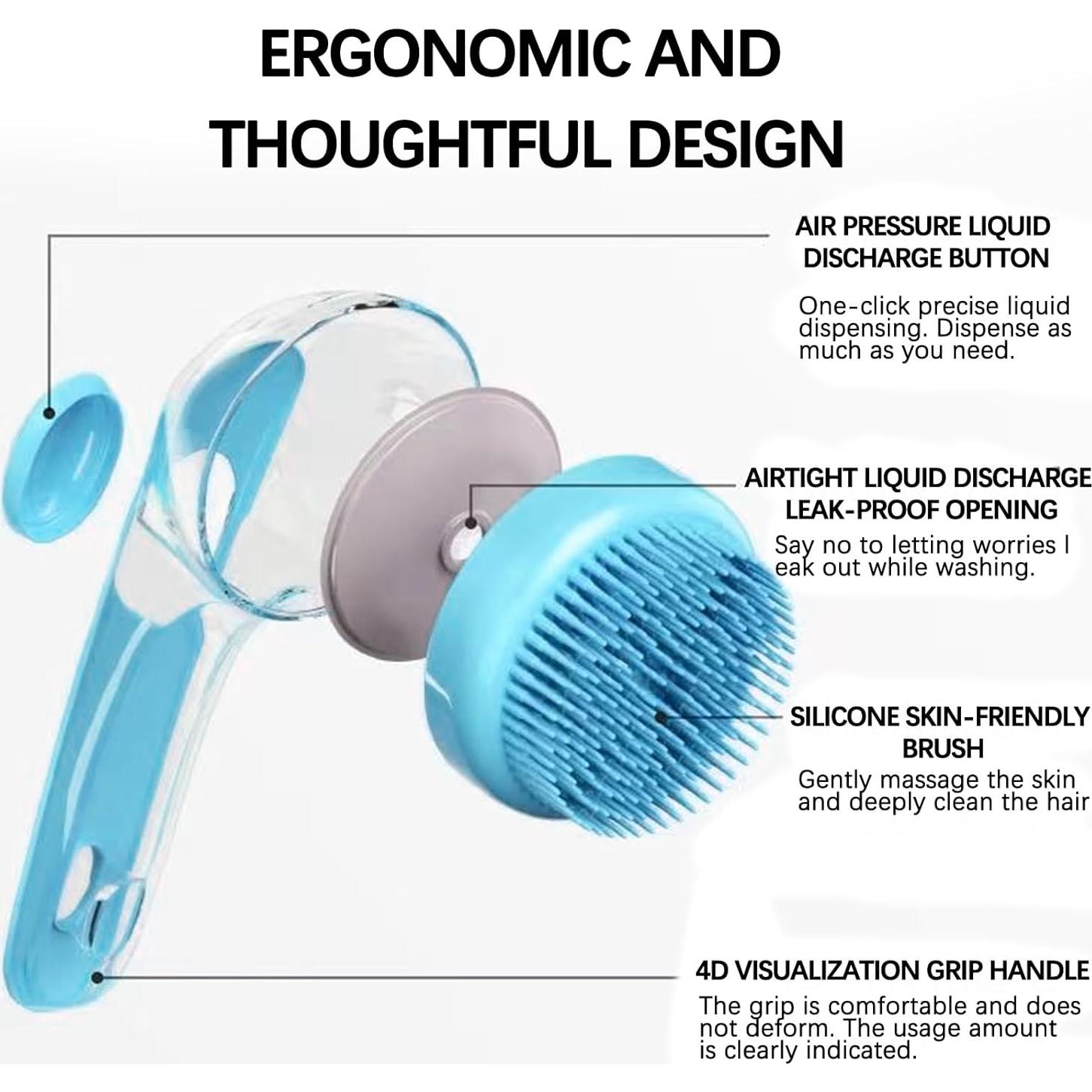 Juego de Cepillo de Baño para Perros y Gatos con Dispensador