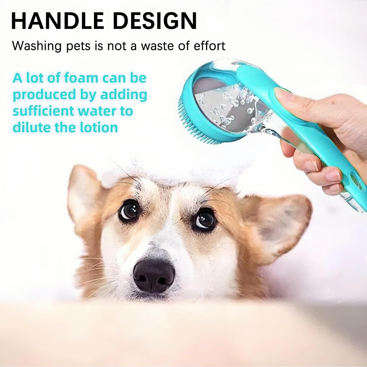 Juego de Cepillo de Baño para Perros y Gatos con Dispensador