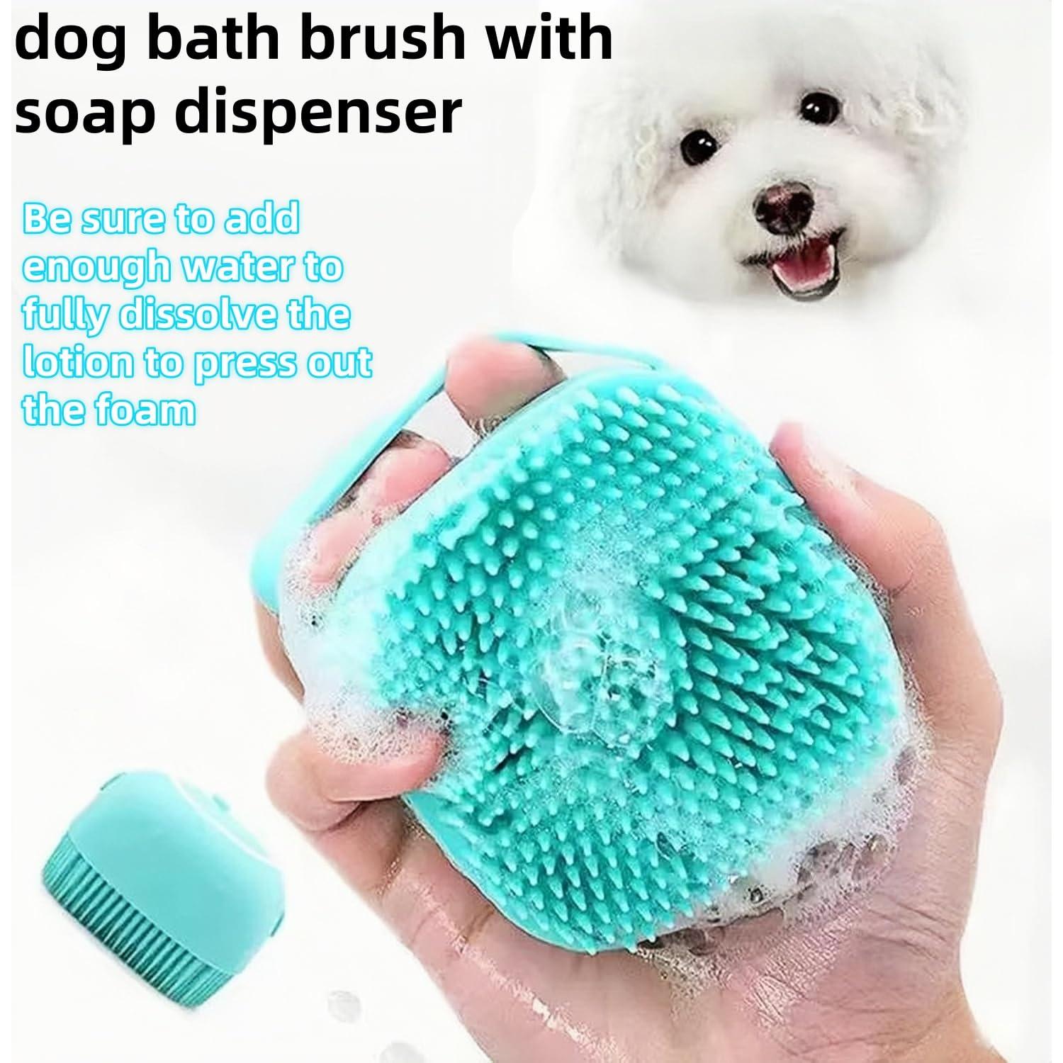 Juego de Cepillo de Baño para Perros y Gatos con Dispensador