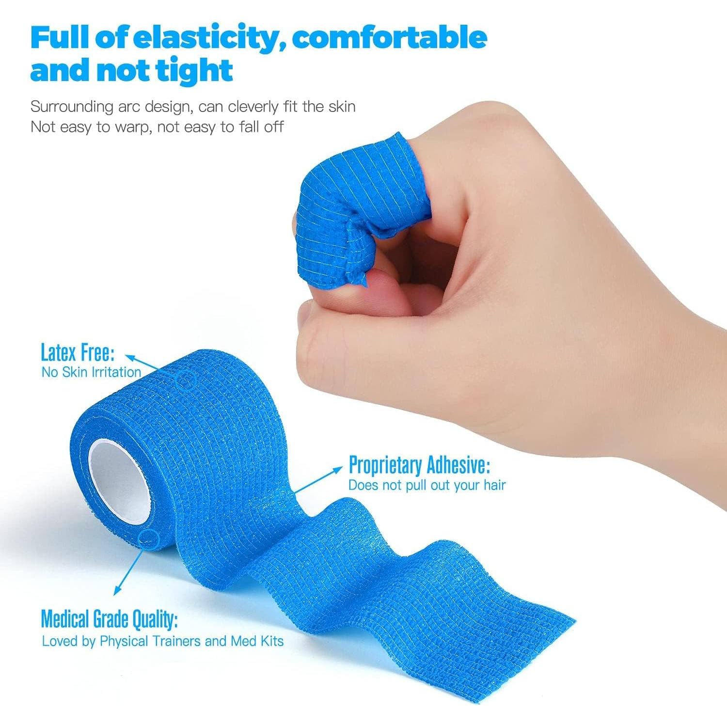 Venda Autoadhesiva ZeekPet 5 cm x 4.57 m - 8 Rollos Azul