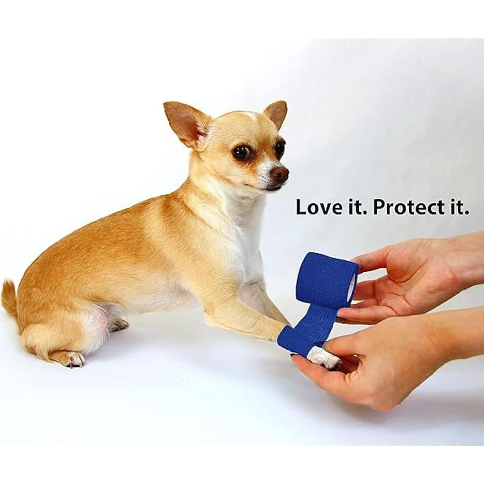 Venda Autoadhesiva ZeekPet 5 cm x 4.57 m - 8 Rollos Azul