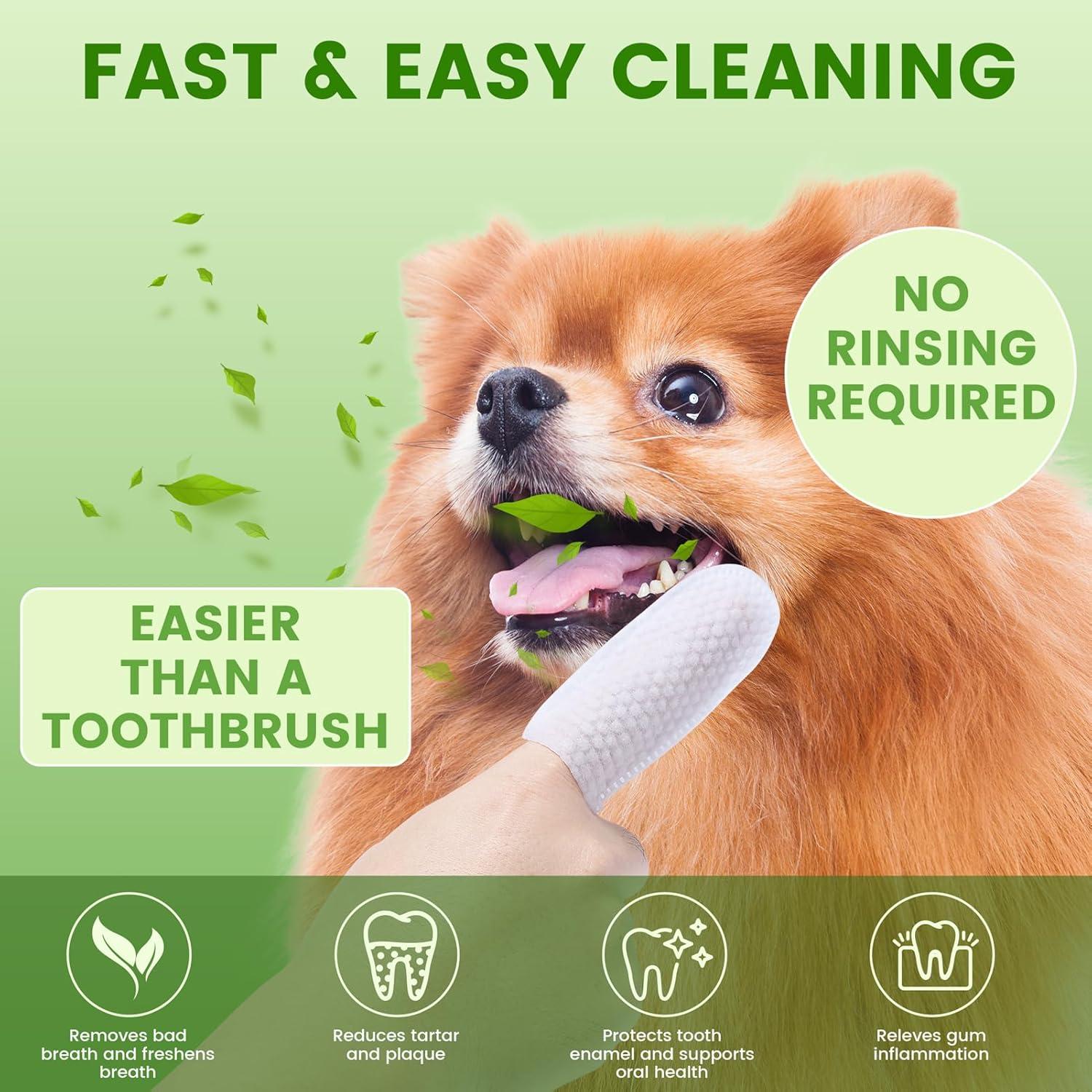 Toallitas de Cuidado Dental Fdceligoo para Perros y Gatos - 60 PCS