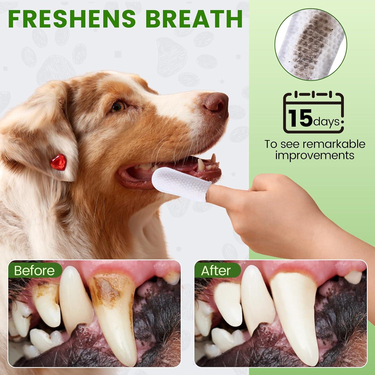 Toallitas de Cuidado Dental Fdceligoo para Perros y Gatos - 60 PCS