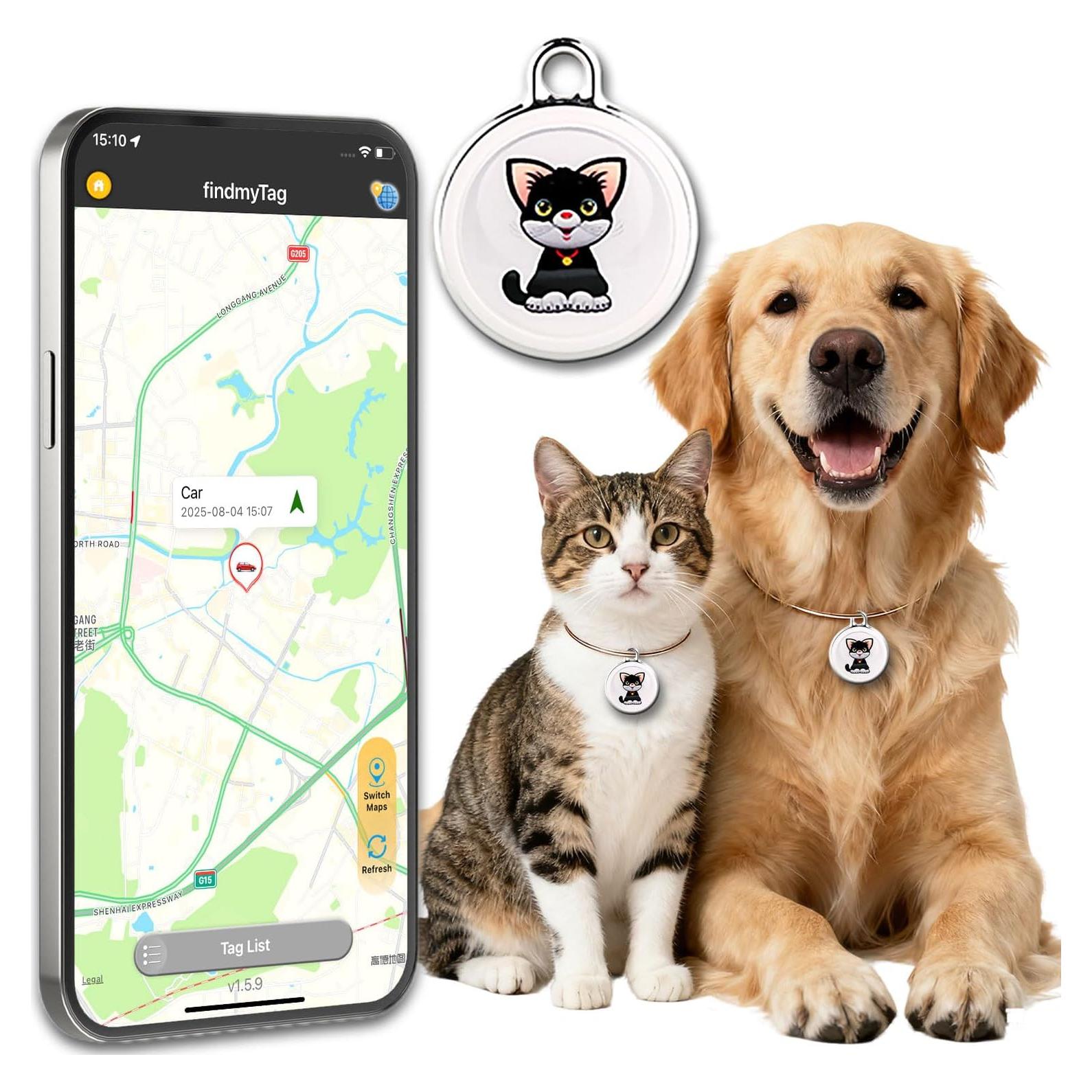 Rastreador GPS para mascotas VKAFW, impermeable, 365 días batería