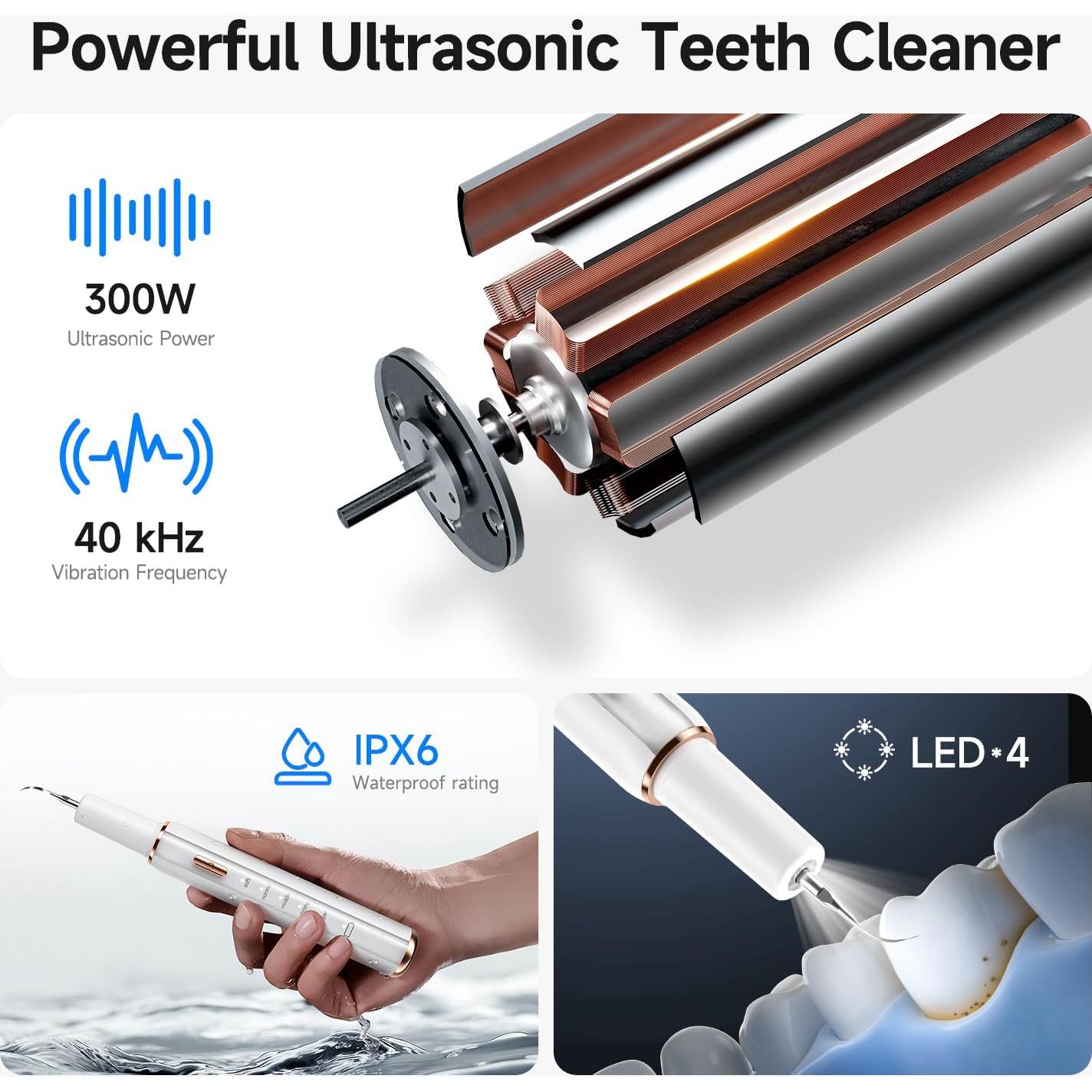 Kit de Limpieza Dental Ultrasónico CURVY MOON T5 para Perros