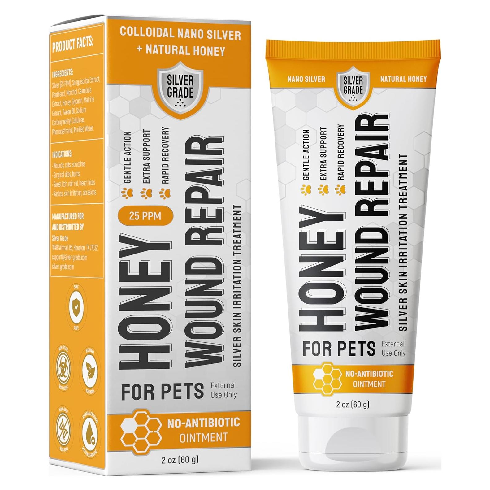 Gel Reparador de Heridas para Gatos SilverGrade 2 Oz con Miel