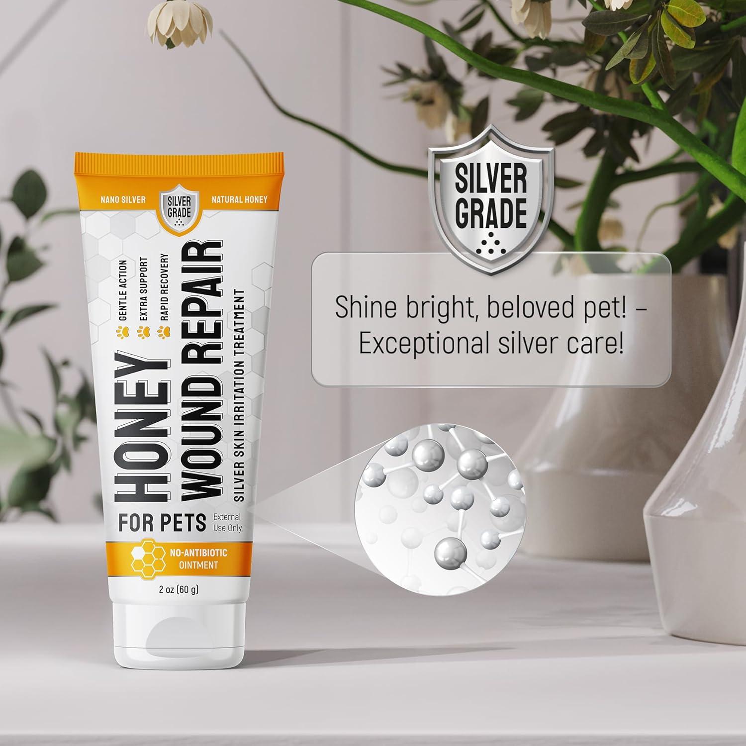 Gel Reparador de Heridas para Gatos SilverGrade 2 Oz con Miel