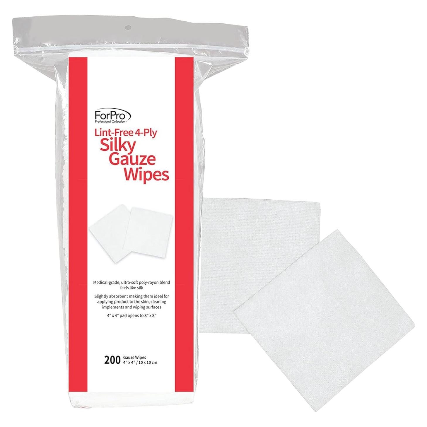 Toallitas de Gasa Sedosa ForPro 4 Capas 10.16 cm 200 Unidades