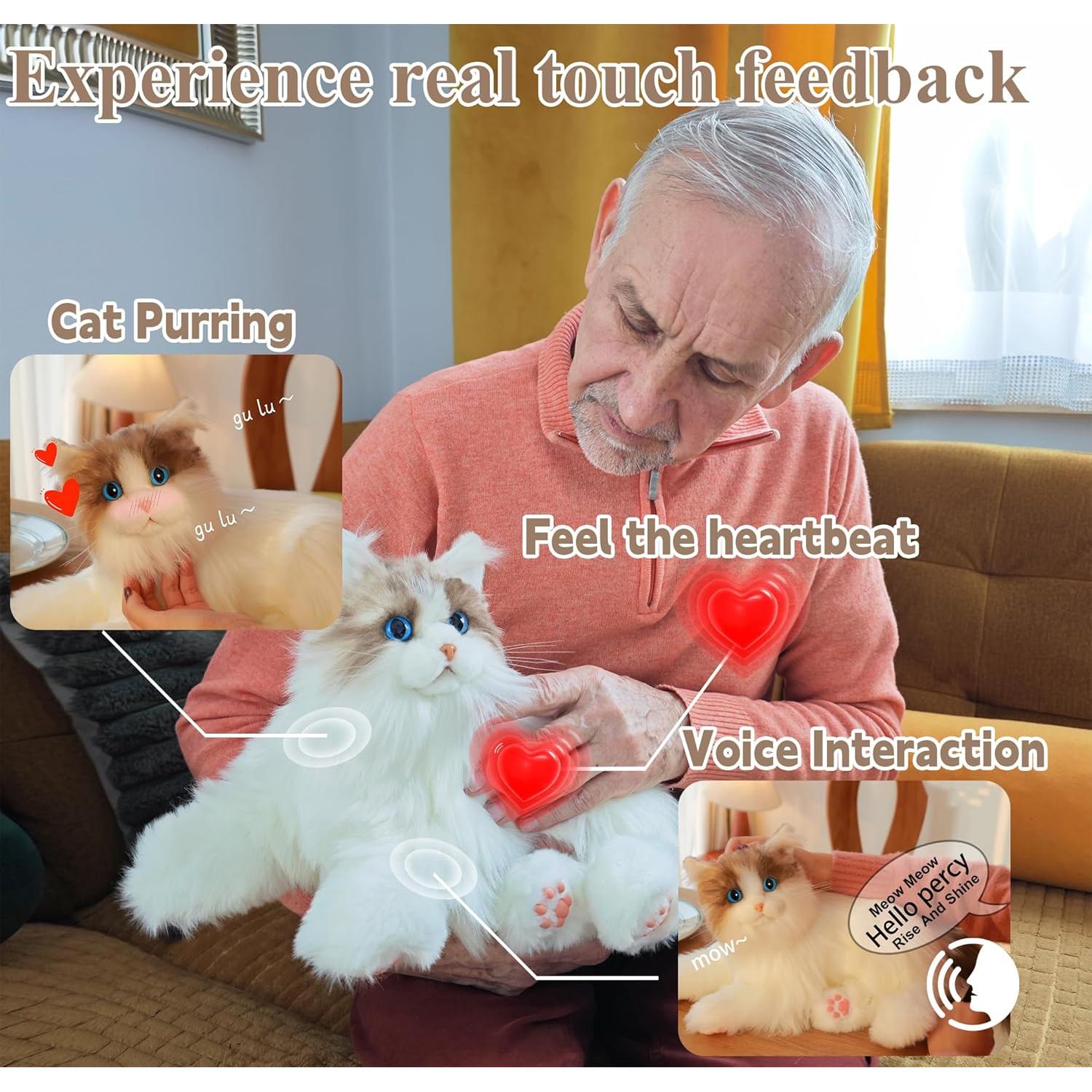 Robot Gato Interactivo Chongker Ragdoll 40x28cm Blanco