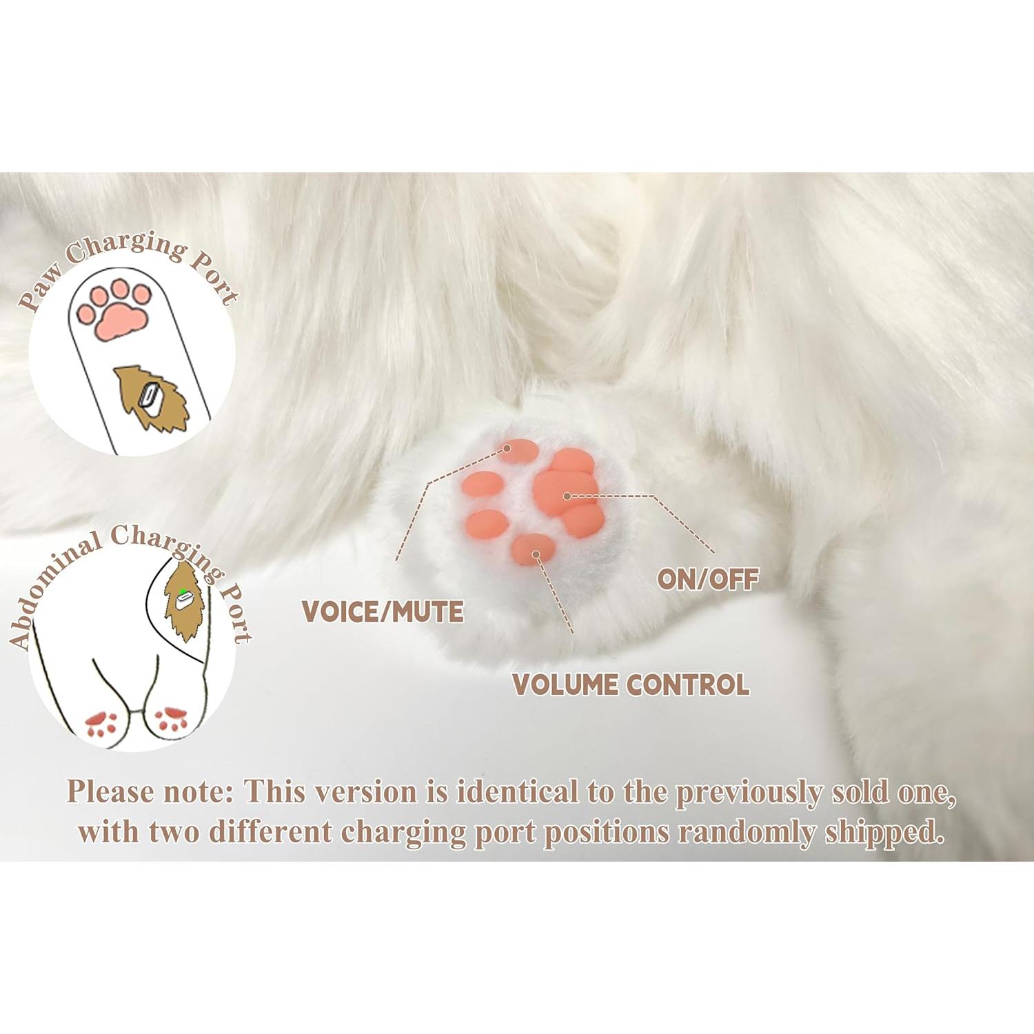 Robot Gato Interactivo Chongker Ragdoll 40x28cm Blanco