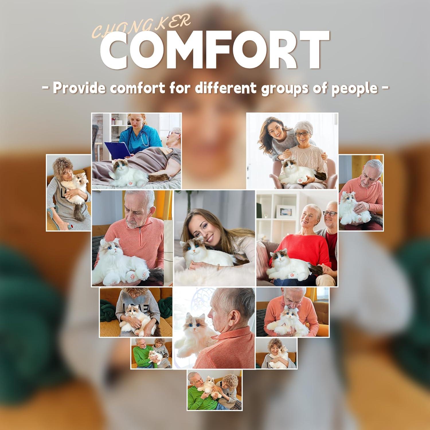 Robot Gato Interactivo Chongker Ragdoll 40x28cm Blanco