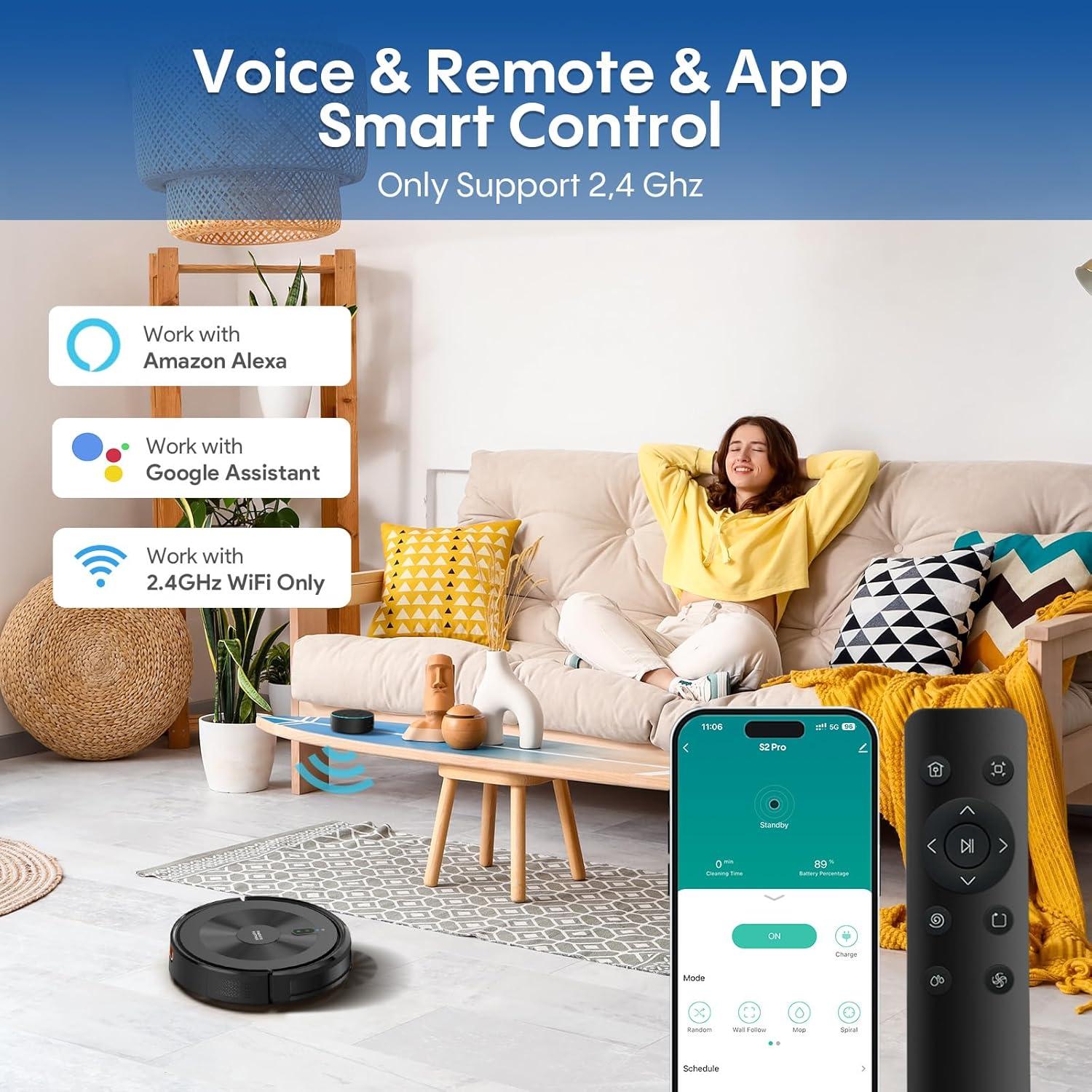 Aspiradora Robot AZQQ S2 3-en-1 4000Pa Control por App y Voz