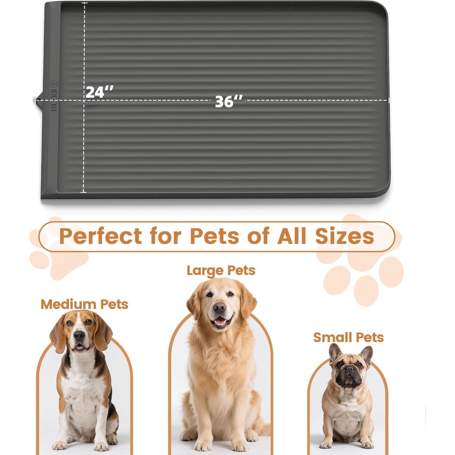 Alfombrilla Antideslizante para Comida de Perro YITOUU 91x61cm